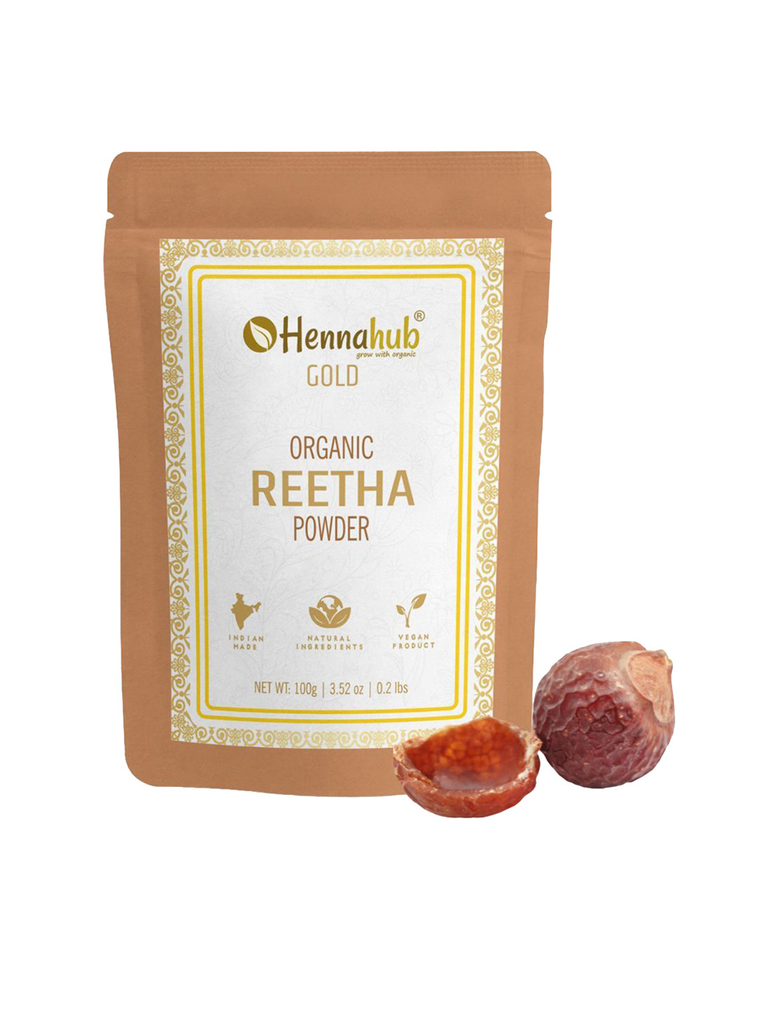 HENNAHUB Reetha Powder For Natural Hair Cleansing & Scalp Health-100g