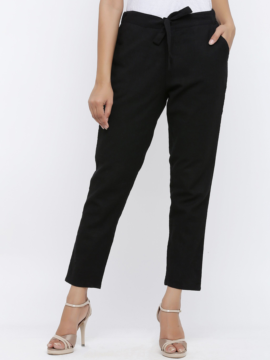 YASH GALLERY Women Solid Cotton Trousers