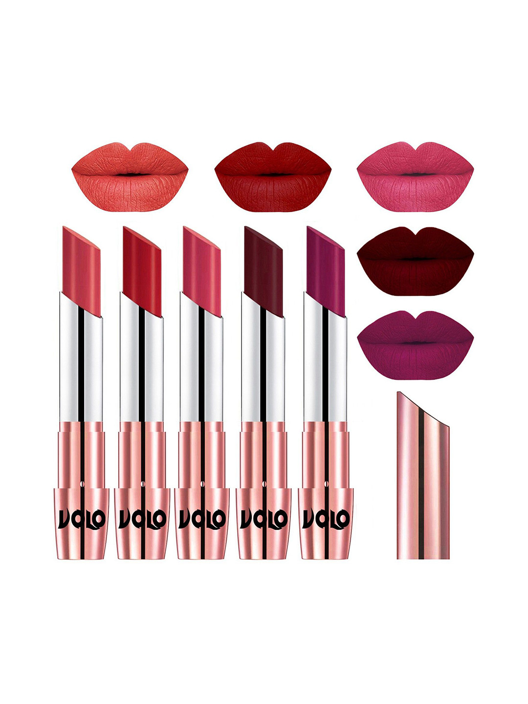 VOLO Set Of 5 Creme Matte Lipstick - 3.5g Each - 33-40-41-42-45