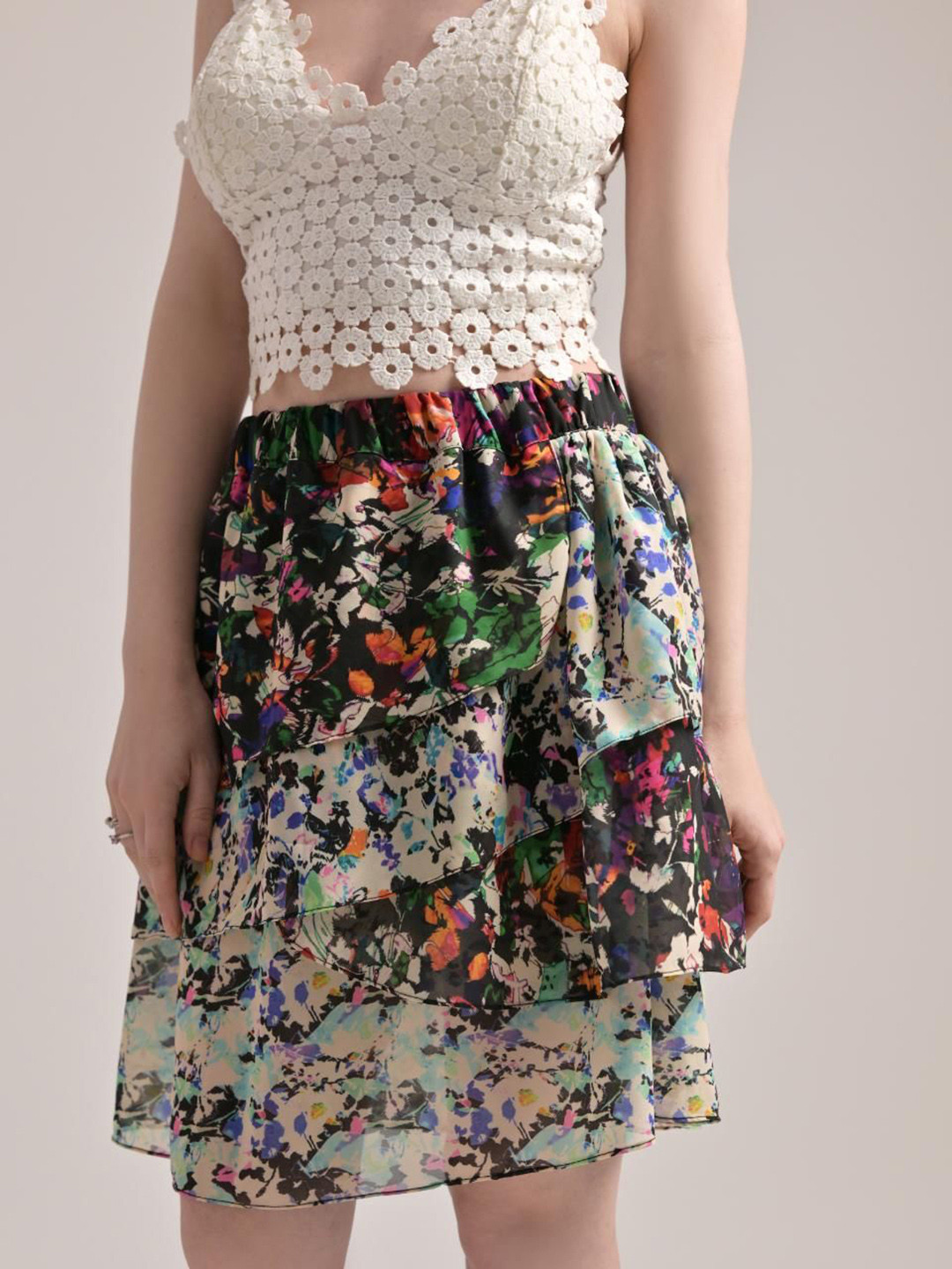 The Samoa Women Printed Mini Flared Skirt