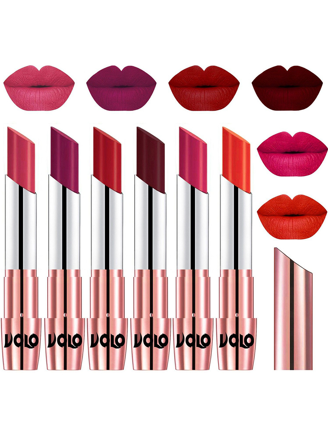 VOLO Set Of 6 Creme Matte Lipstick 3.5 g Each