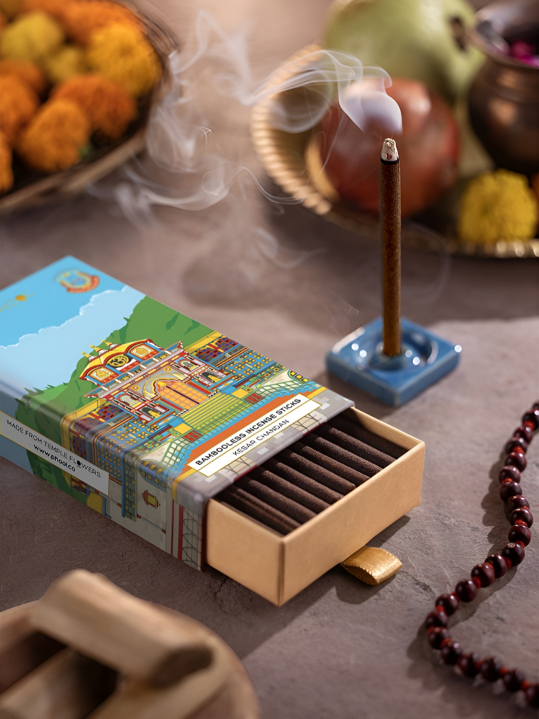 Phool Badrinath Kesar Chandan Dhoop Sticks - 27 Pcs Incense Sticks