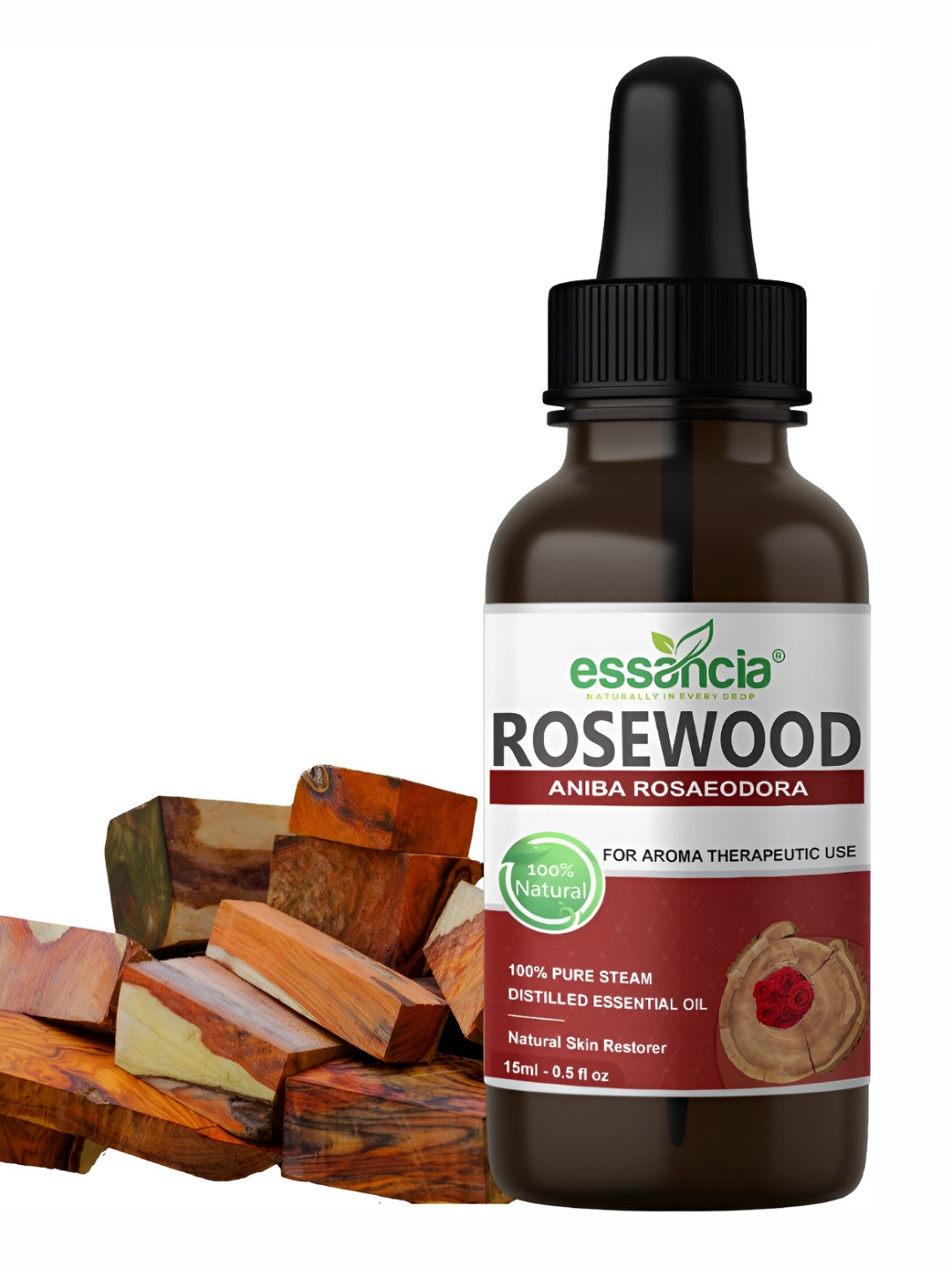 essancia Rosewood Essential Oil For Skin Care & Aromatherapy - 15ML