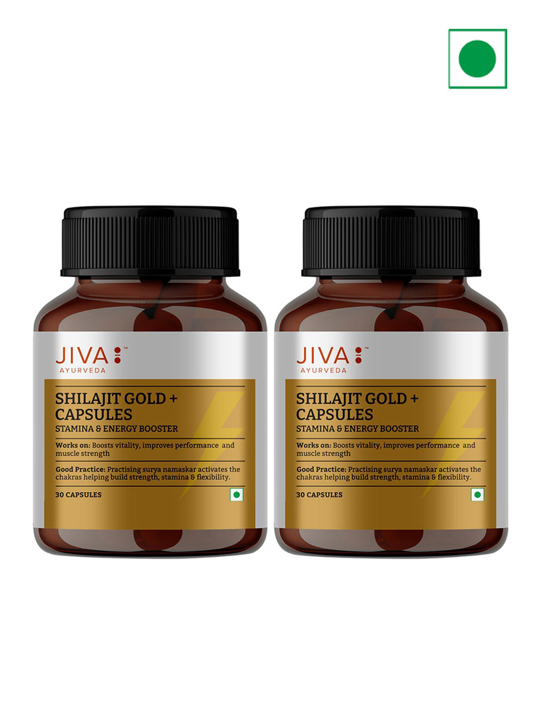 Jiva Set Of 2 Ayurvedic Shilajit With Gold Capsules - 30 Capsules Each