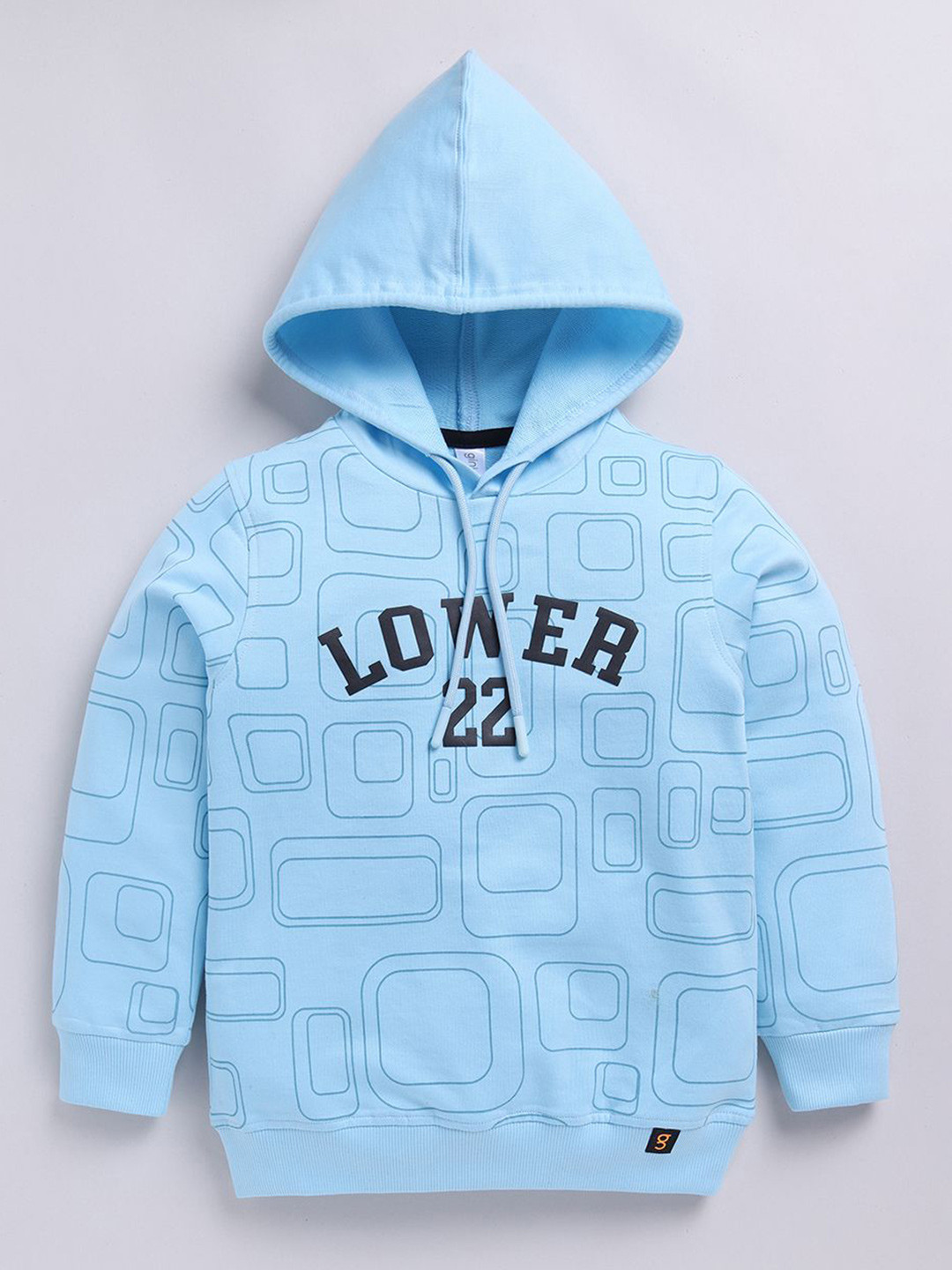 Ginie Boys Typography Printed Hooded Sweatshirt