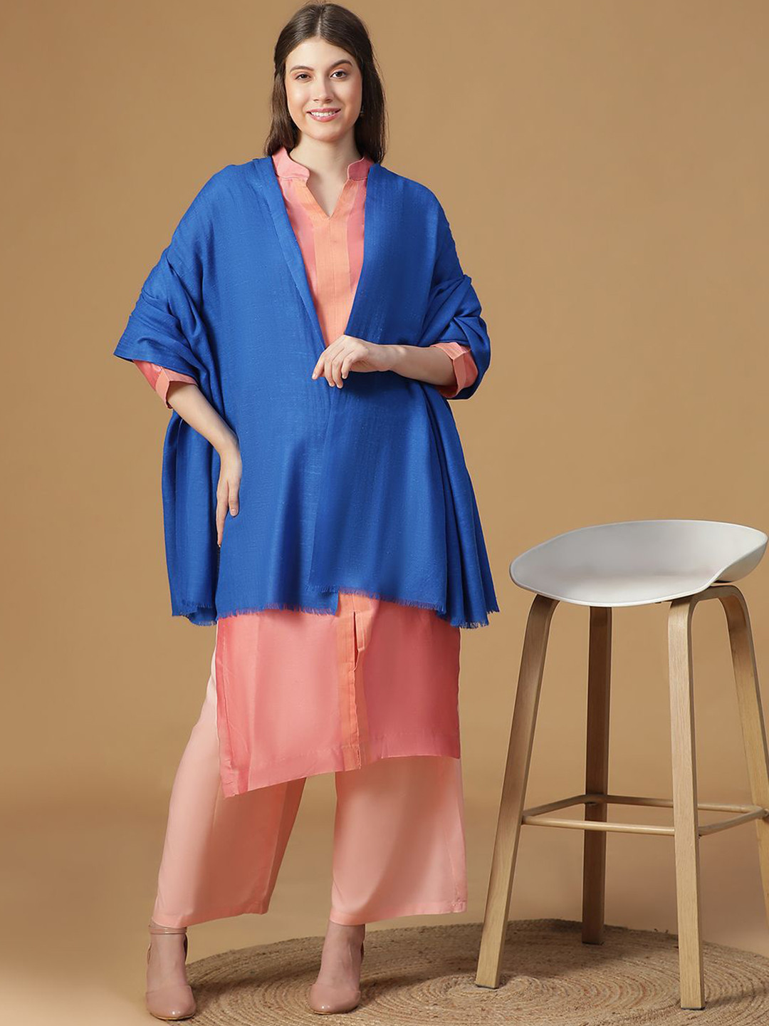 SHINGORA Golden Radiance Fringed Border Shawl