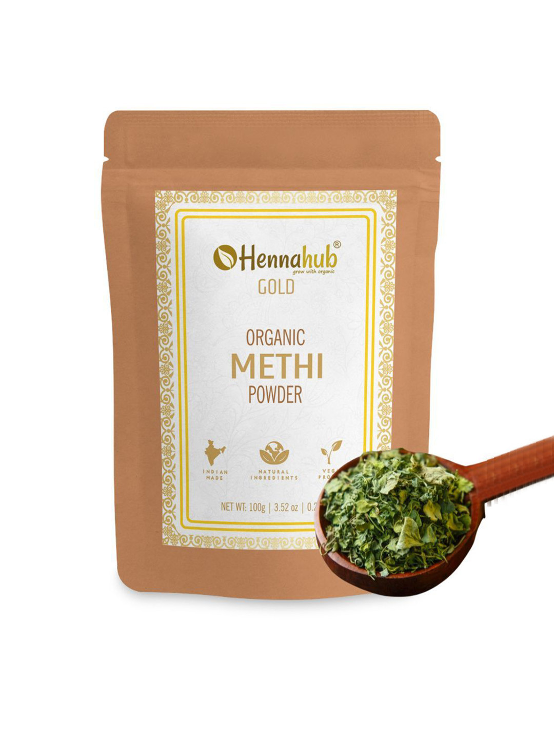 HENNAHUB Fenugreek (Methi) Powder For Hair Strengthening & Scalp Car-100g