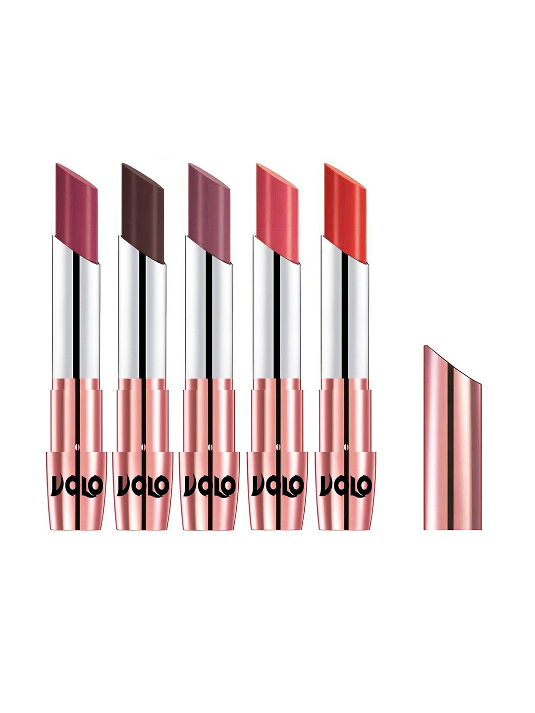 VOLO Set Of 5 Creme Matte Lipstick With Vitamin E-3.5 g Each-31-35-36-37-49