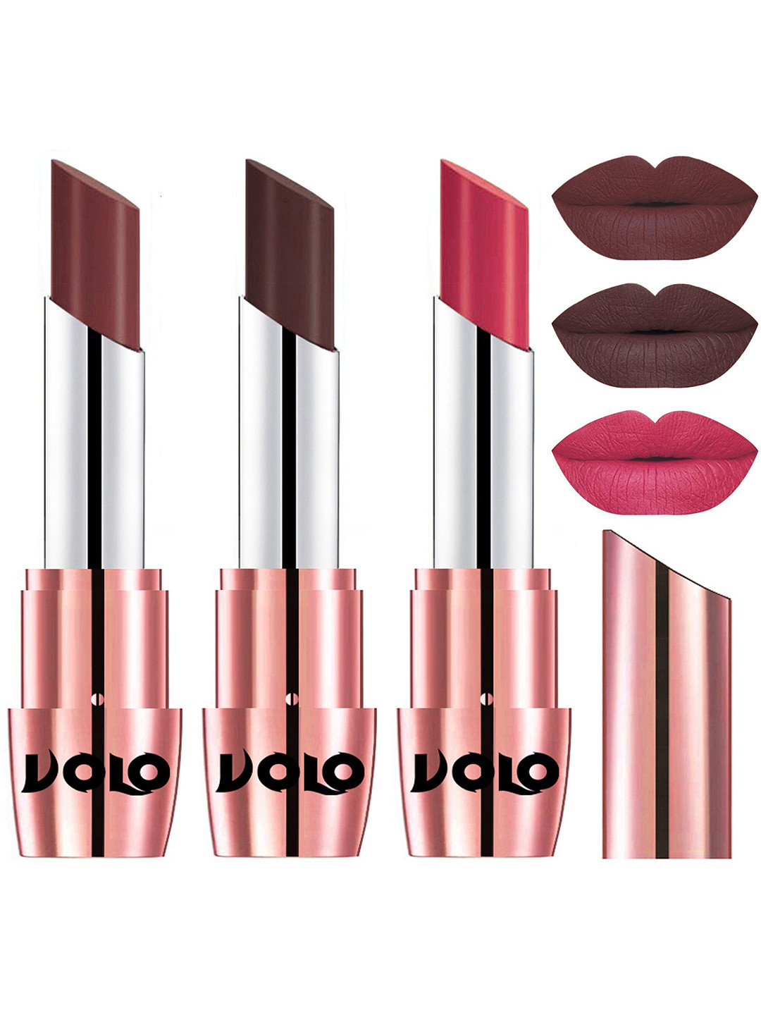 VOLO Creamy Matte Lipstick- Coffee-Pink-Chocolate-634-635-641