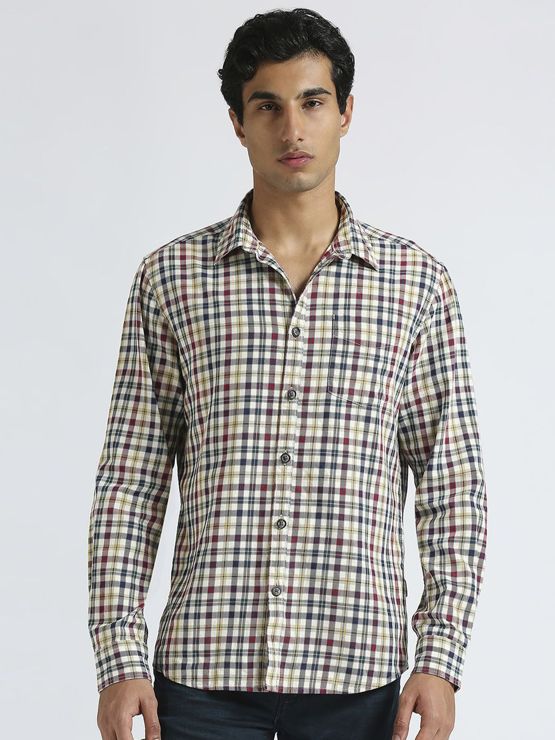 Pepe Jeans Tartan Checked Breathable Twill Pure Cotton Casual Shirt