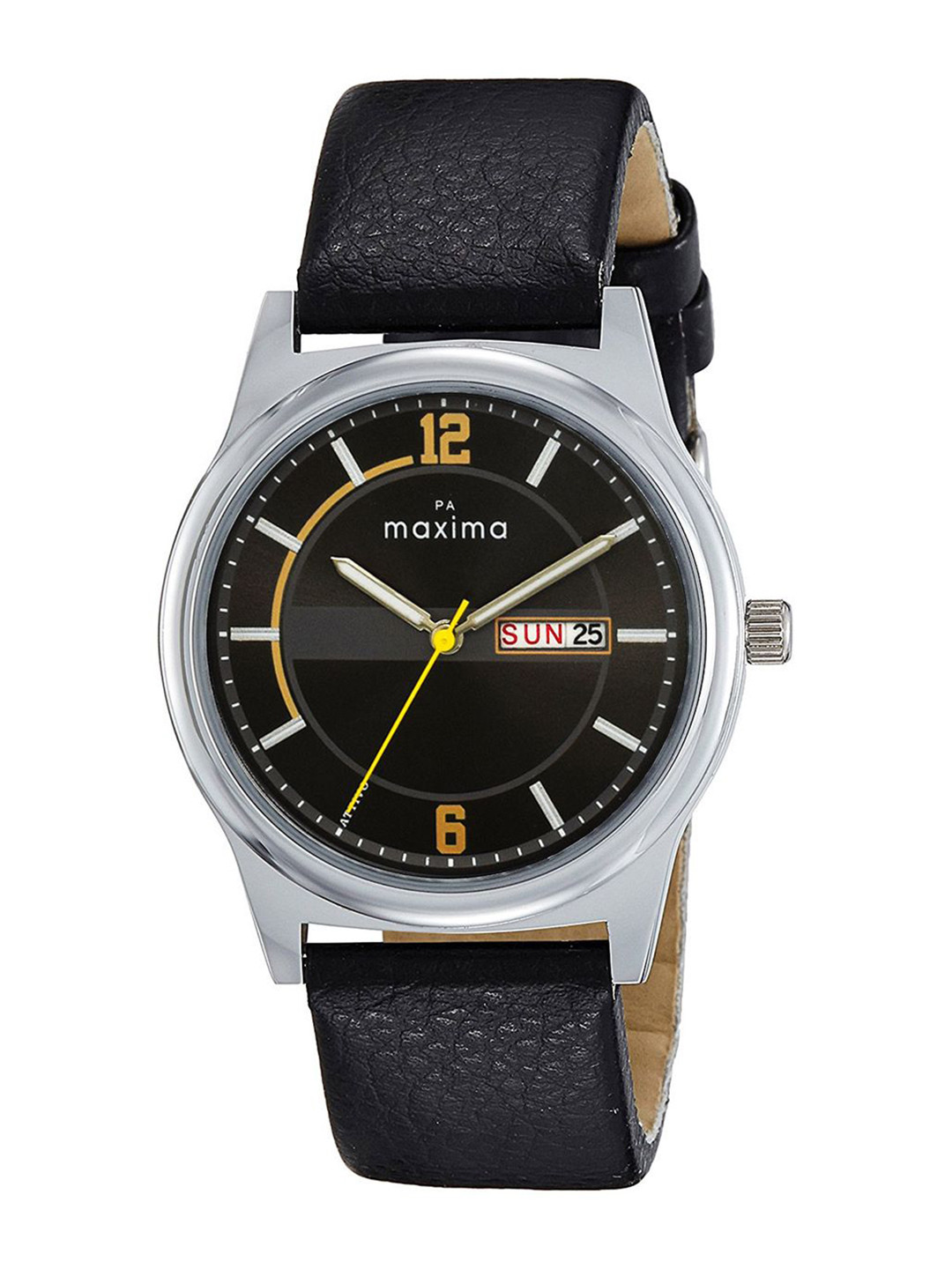 maxima Men Printed Dial & Leather Straps Analogue Watch O-68100LMGI