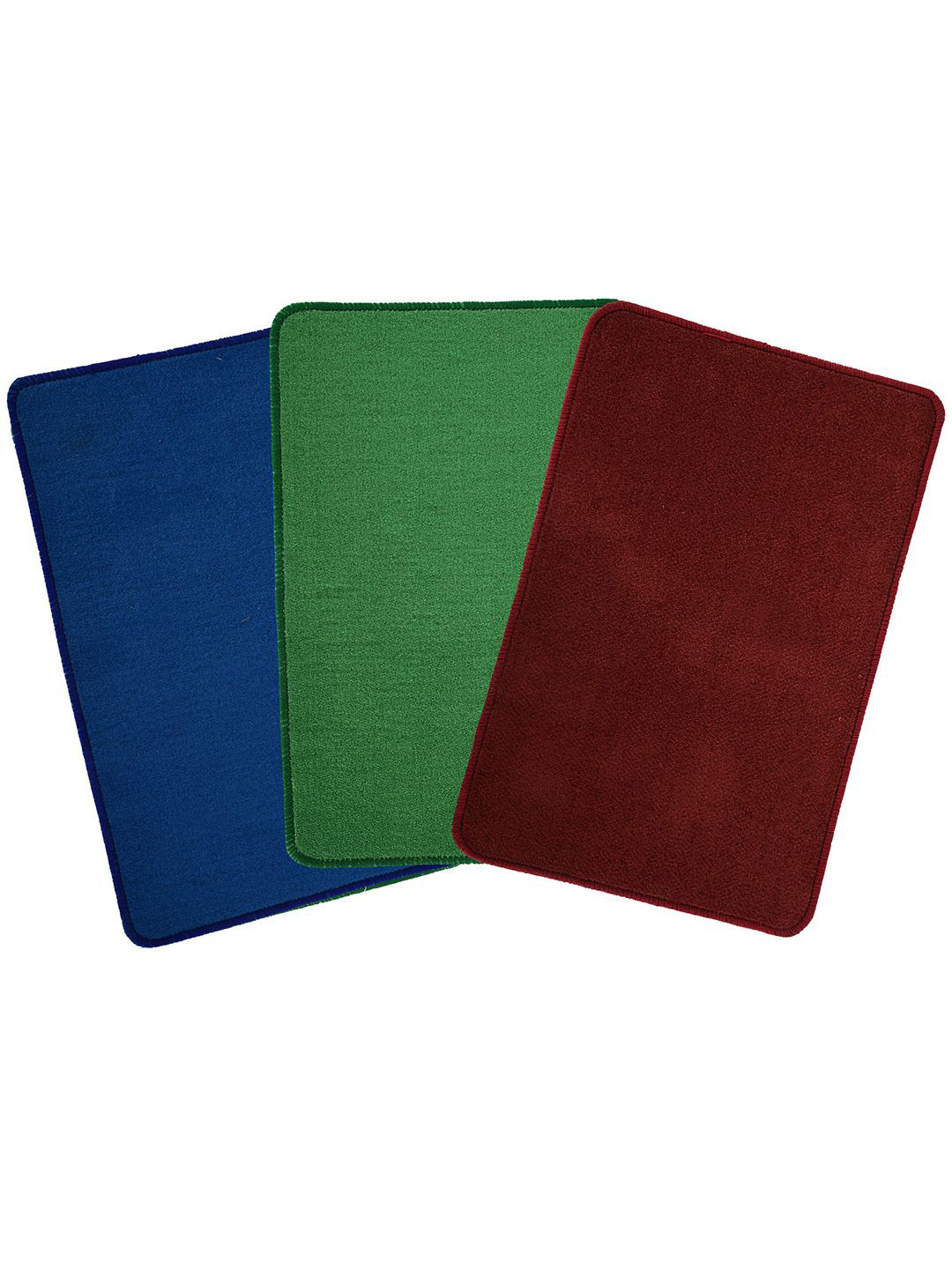 Kuber Industries Blue & Green 3 Pieces Anti Skid Door Mat