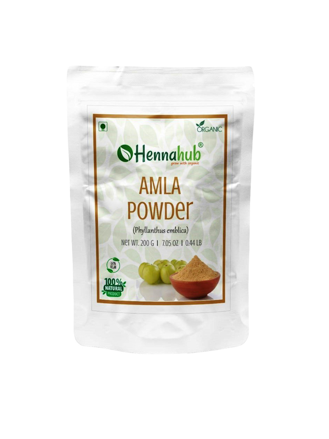 HENNAHUB Premium Organic Amla Powder For Hair Growth Strength & Skin Care-200g