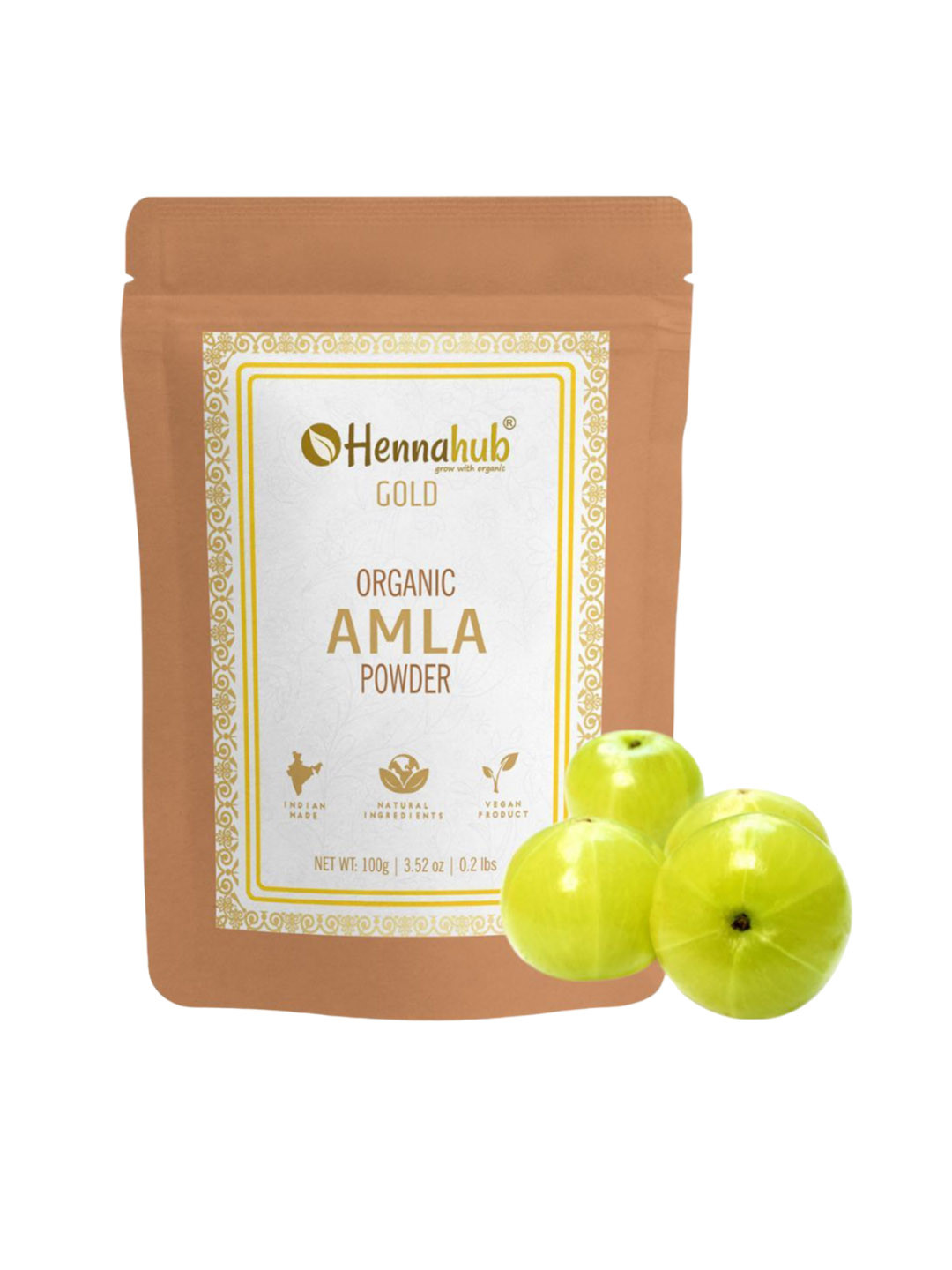 HENNAHUB Organic Amla Powder For Boosting Hair Growth & Skin Radiance-100g