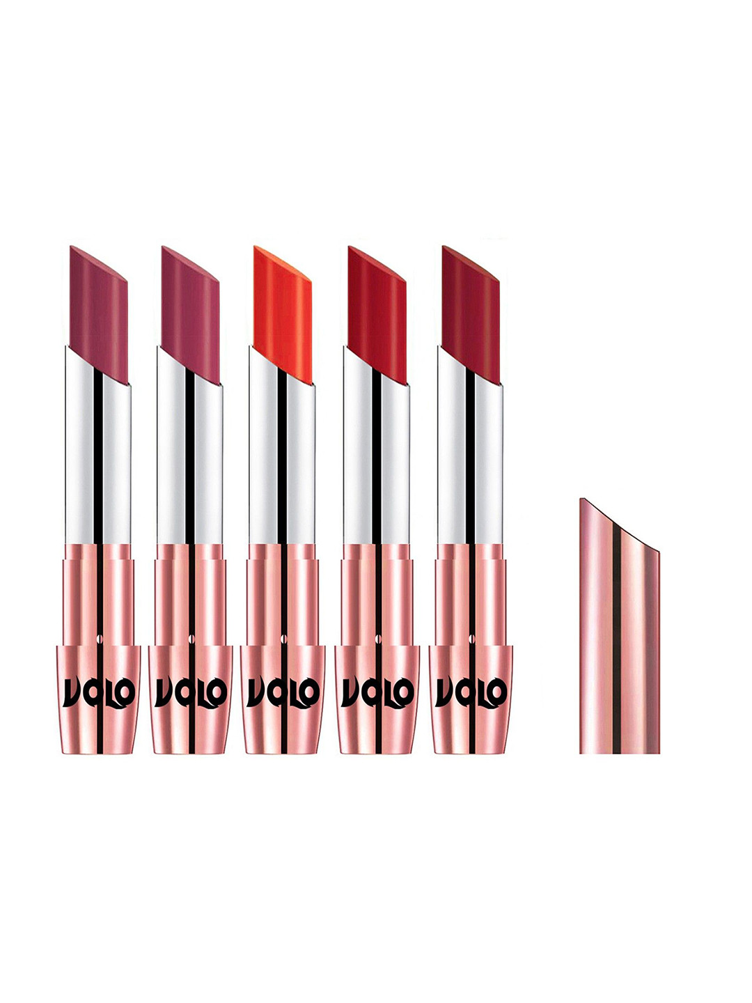 VOLO Set Of 5 Creme Matte Lipstick With Vitamin E-3.5 g Each-31-38-39-40-43