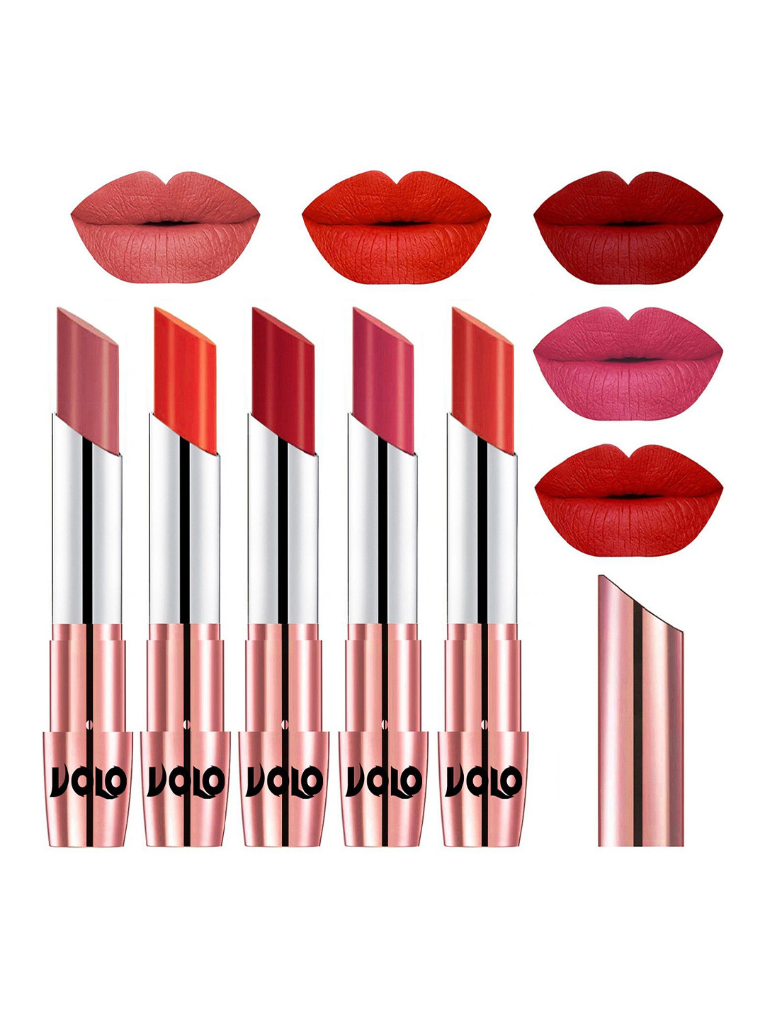 VOLO Set Of 5 Creme Matte Lipstick - 3.5 g Each - 32-39-40-41-49