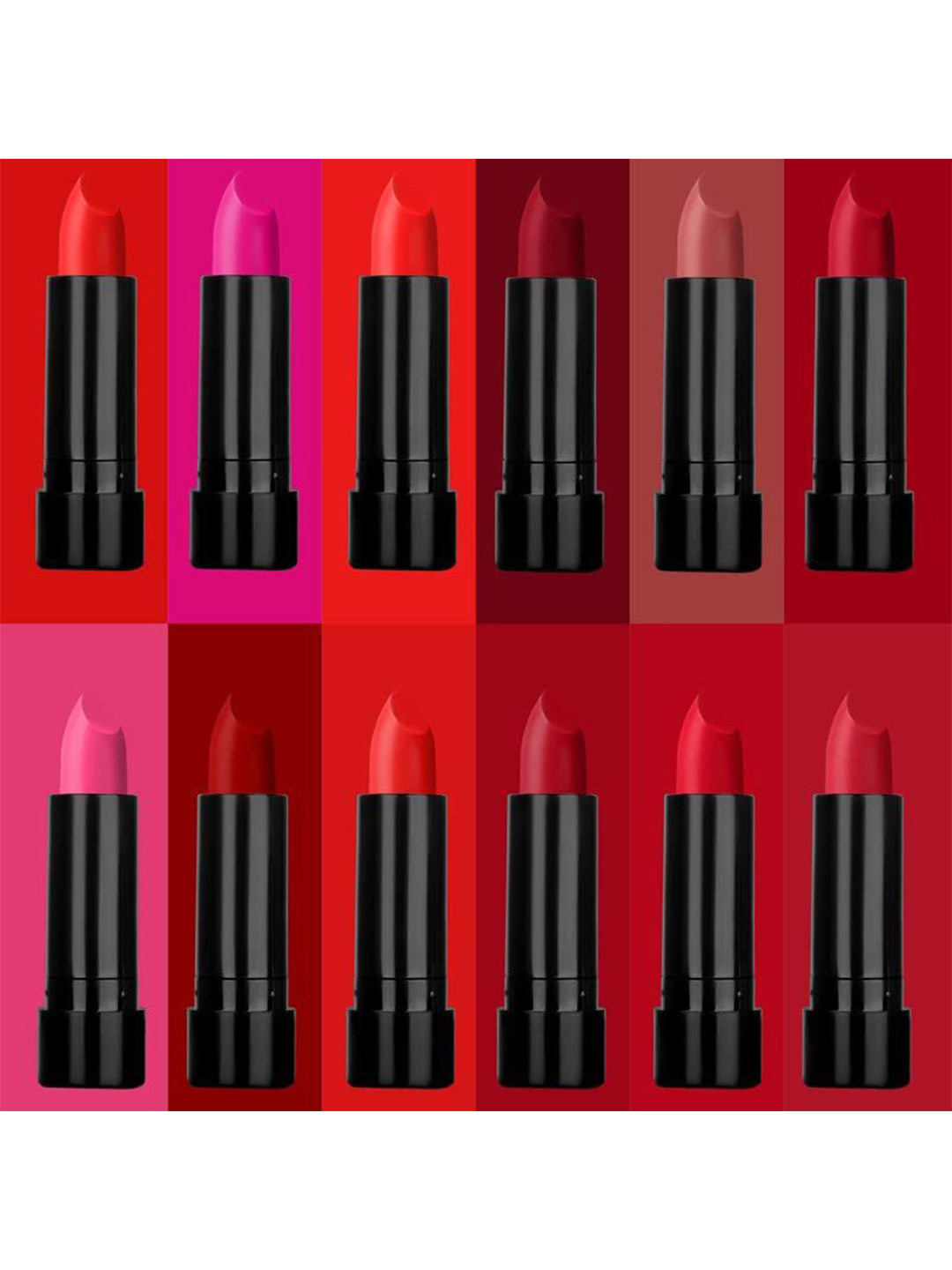 A.D.S Set Of 12 Ultra Ceramide Matte Waterproof Lipstick- 2.3g Each Shade-B