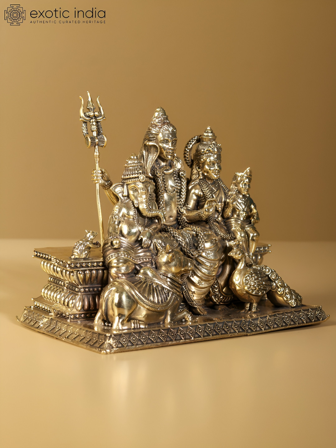 Exotic India Gold-Toned Lord Shiva Religious Figurine Showpiece