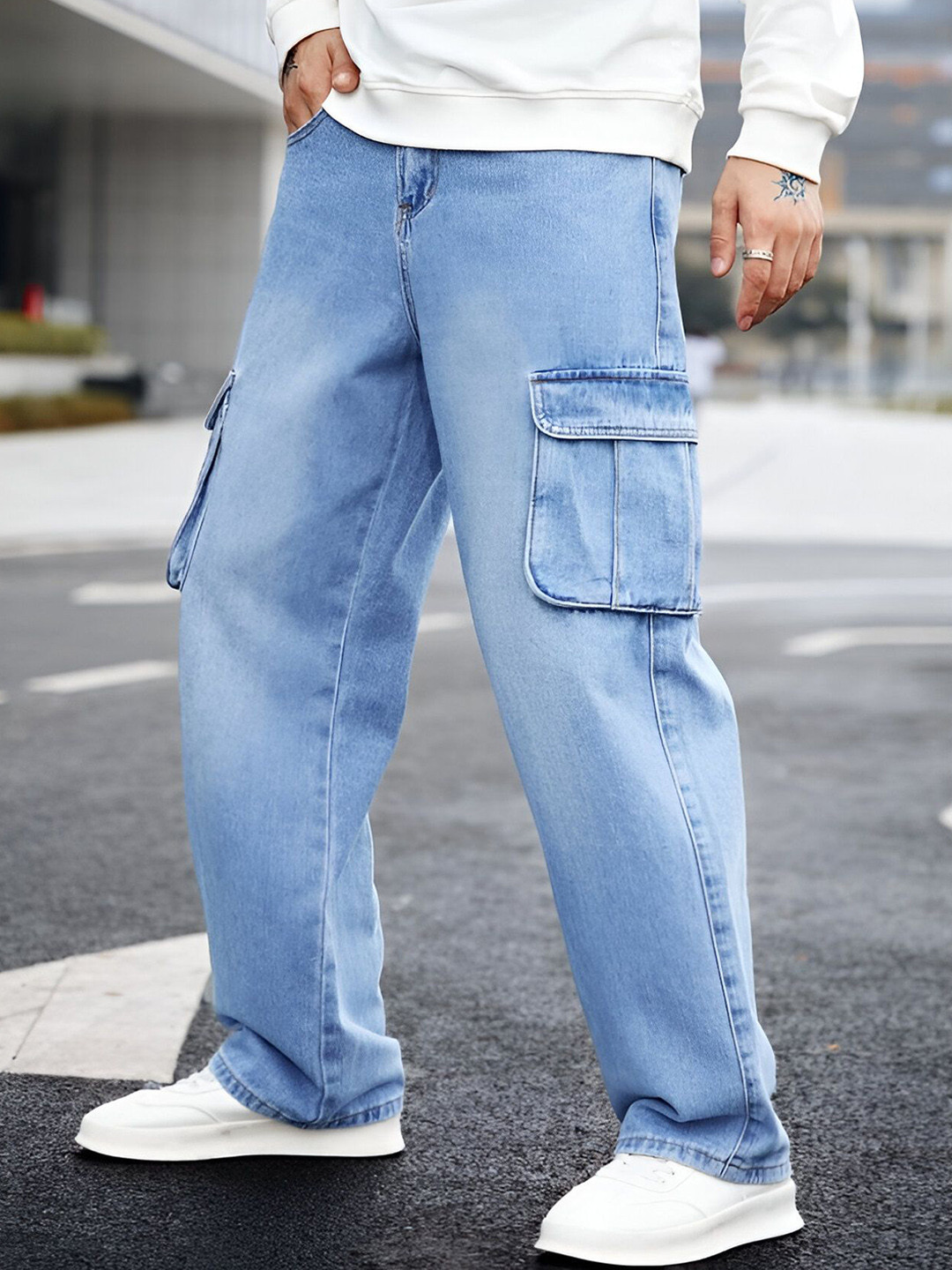 Ben Martin Men Loose Boyfriend Fit High-Rise Light Fade Stretchable Jeans