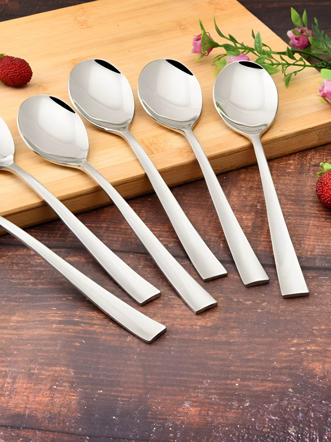 FNS Slimline Silver Toned 6 Pieces Stainless Steel Spoons