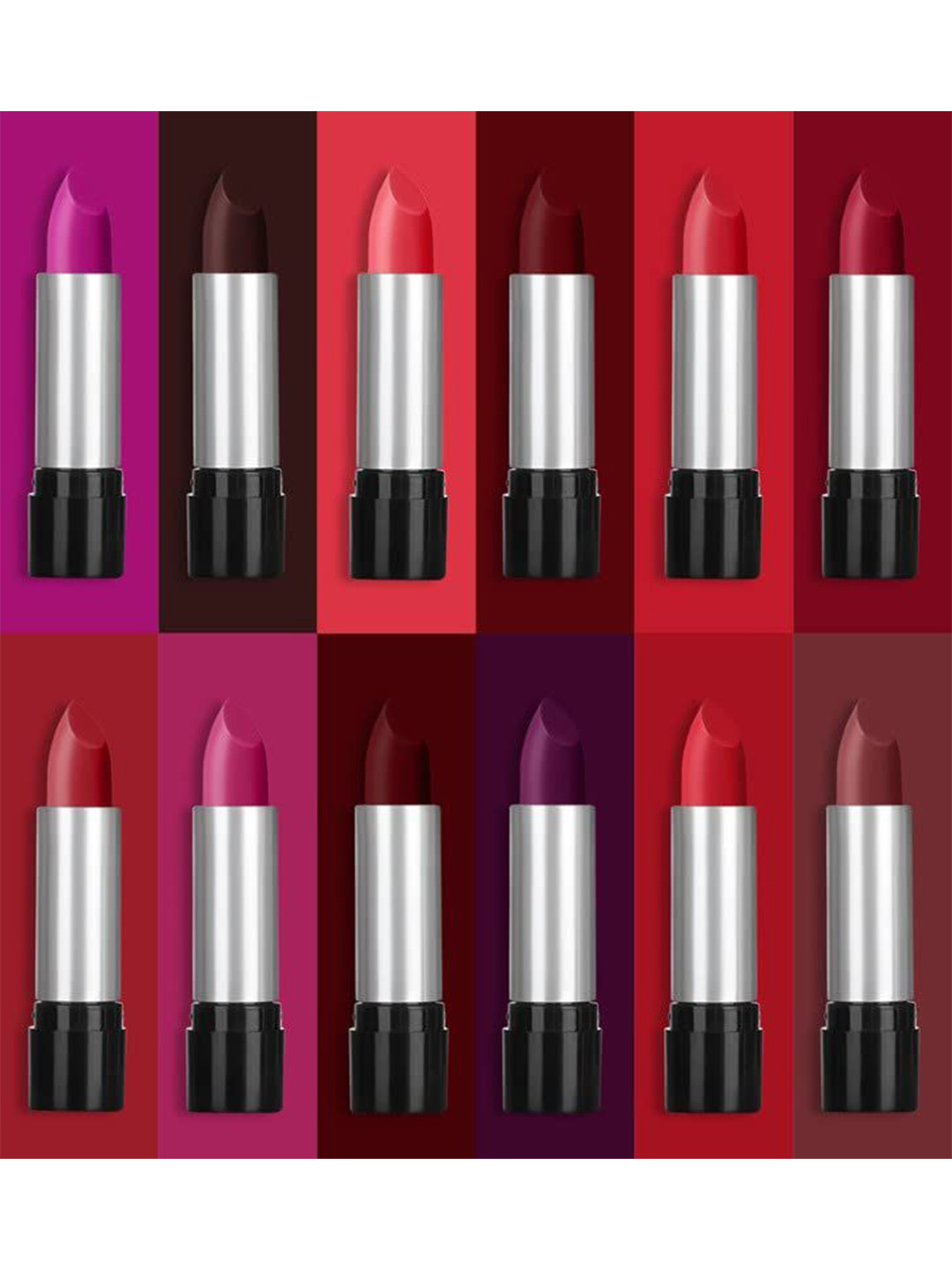 A.D.S Set Of 12 Amplified Creme Non Transfer Balm Lipstick- 2.3g Each- Shade- J113-A