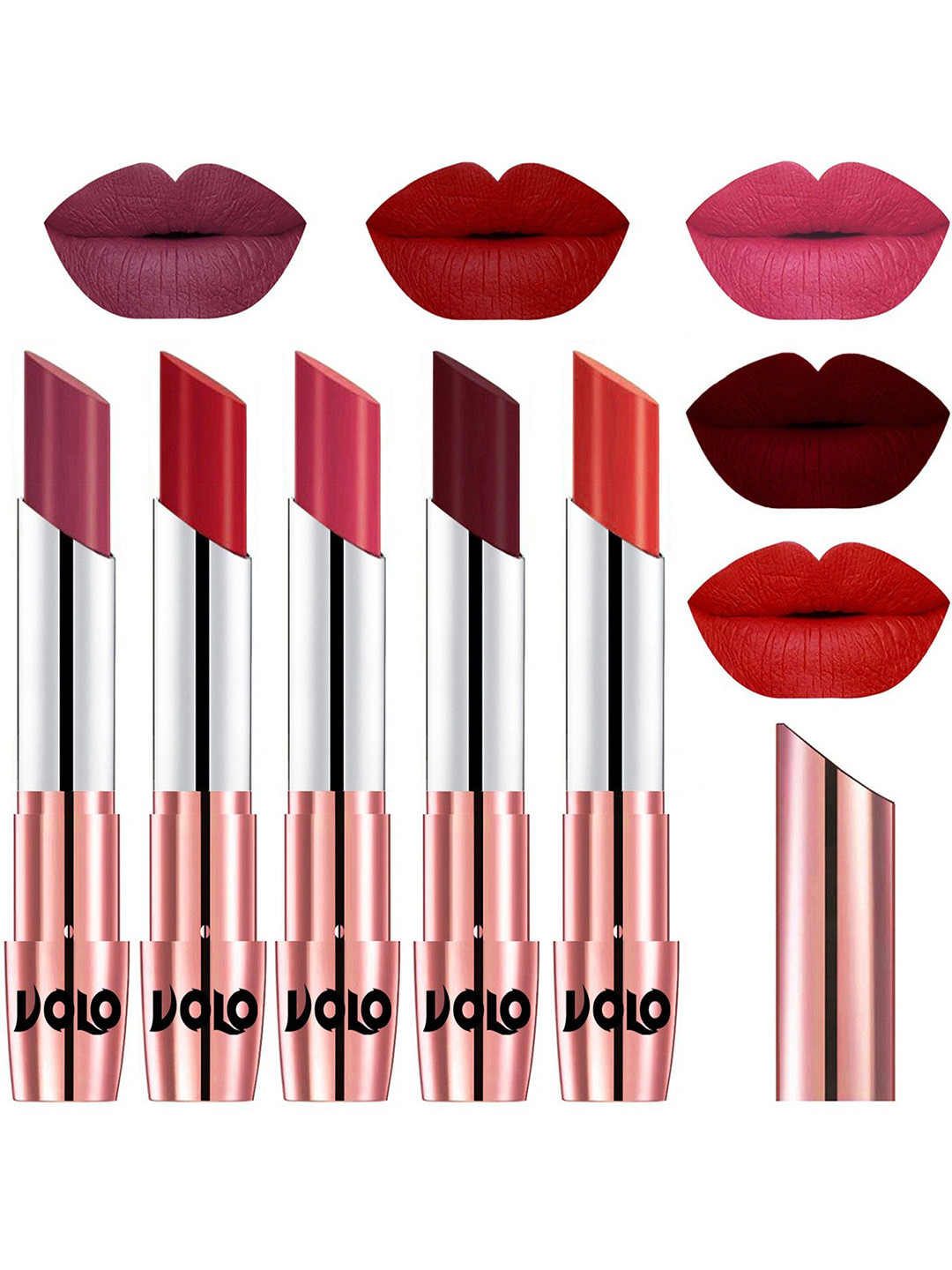 VOLO Set Of 5 Creme Matte Lipstick - 3.5g Each - 31-40-41-42-49