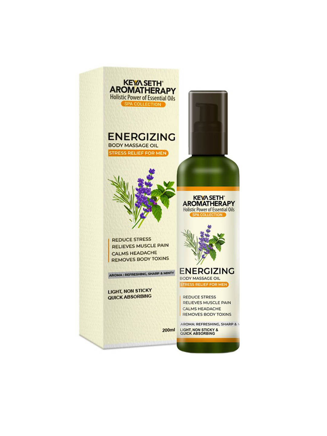 KEYA SETH AROMATHERAPY  Aromatherapy Energizing Body Massage Oil-200ml