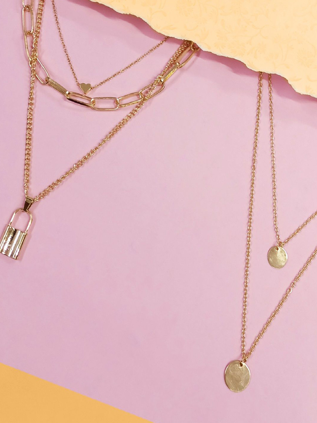 fabula Set Of 2 Multi-Strand Layered Minimal Charm Necklace