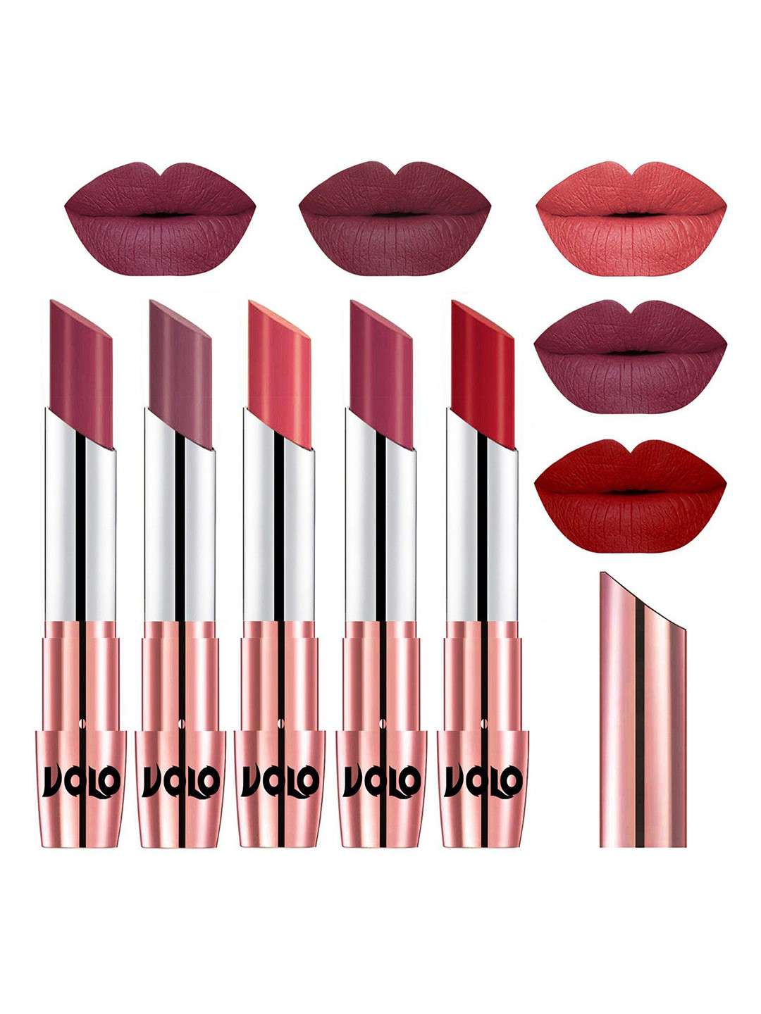 VOLO Set Of 5 Creme Matte Lipstick-3.5g-31- 36- 37- 38 -40