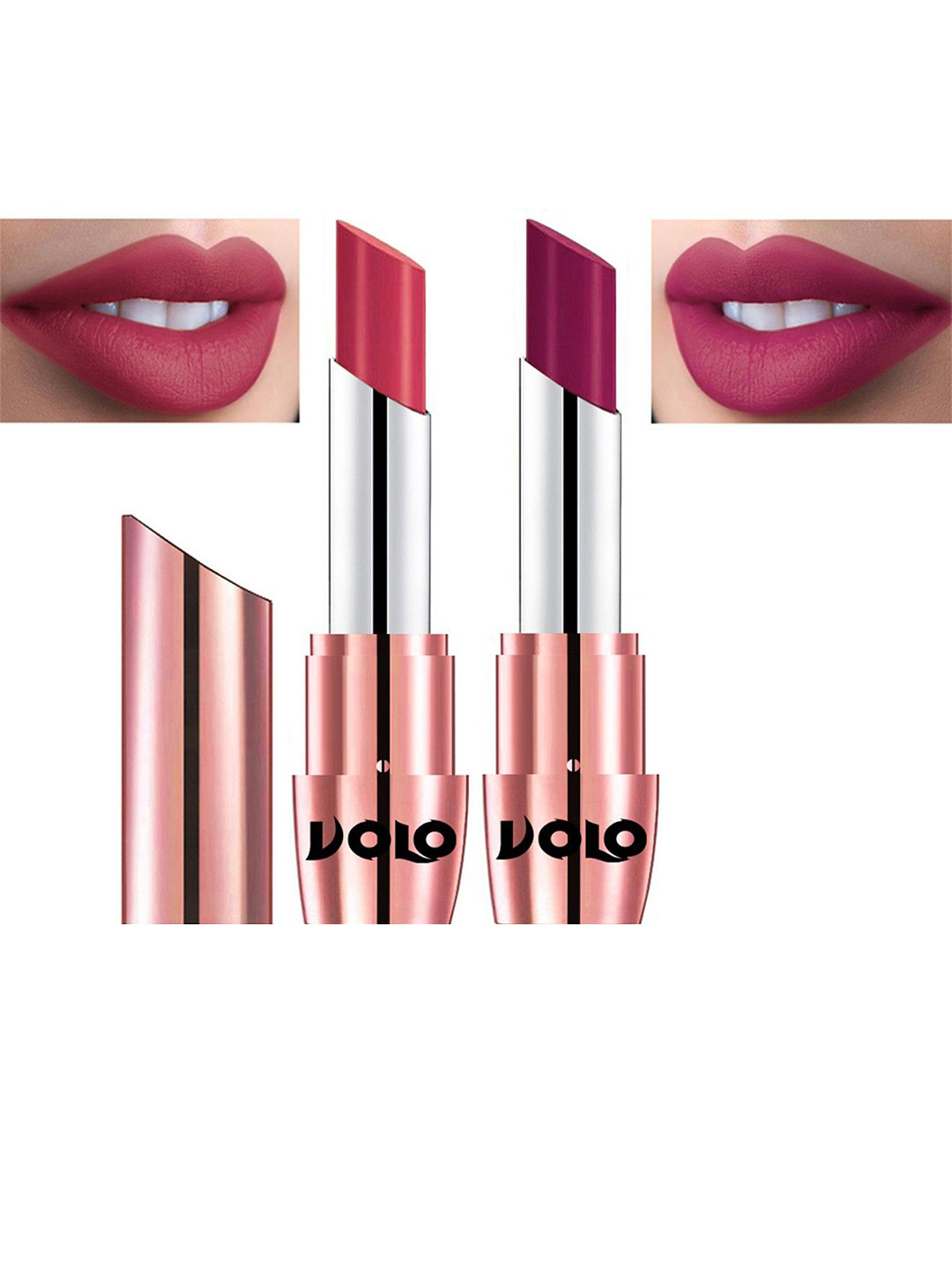 VOLO Set Of 2 Creme Matte Lipstick-17.5 g Each-641-Magenta 645-Pink