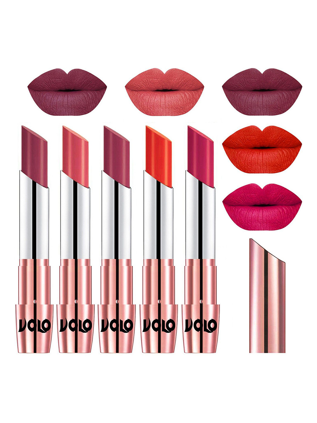 VOLO Set Of 5 Creme Matte Lipstick-3.5g Each-31-37-38-39-44