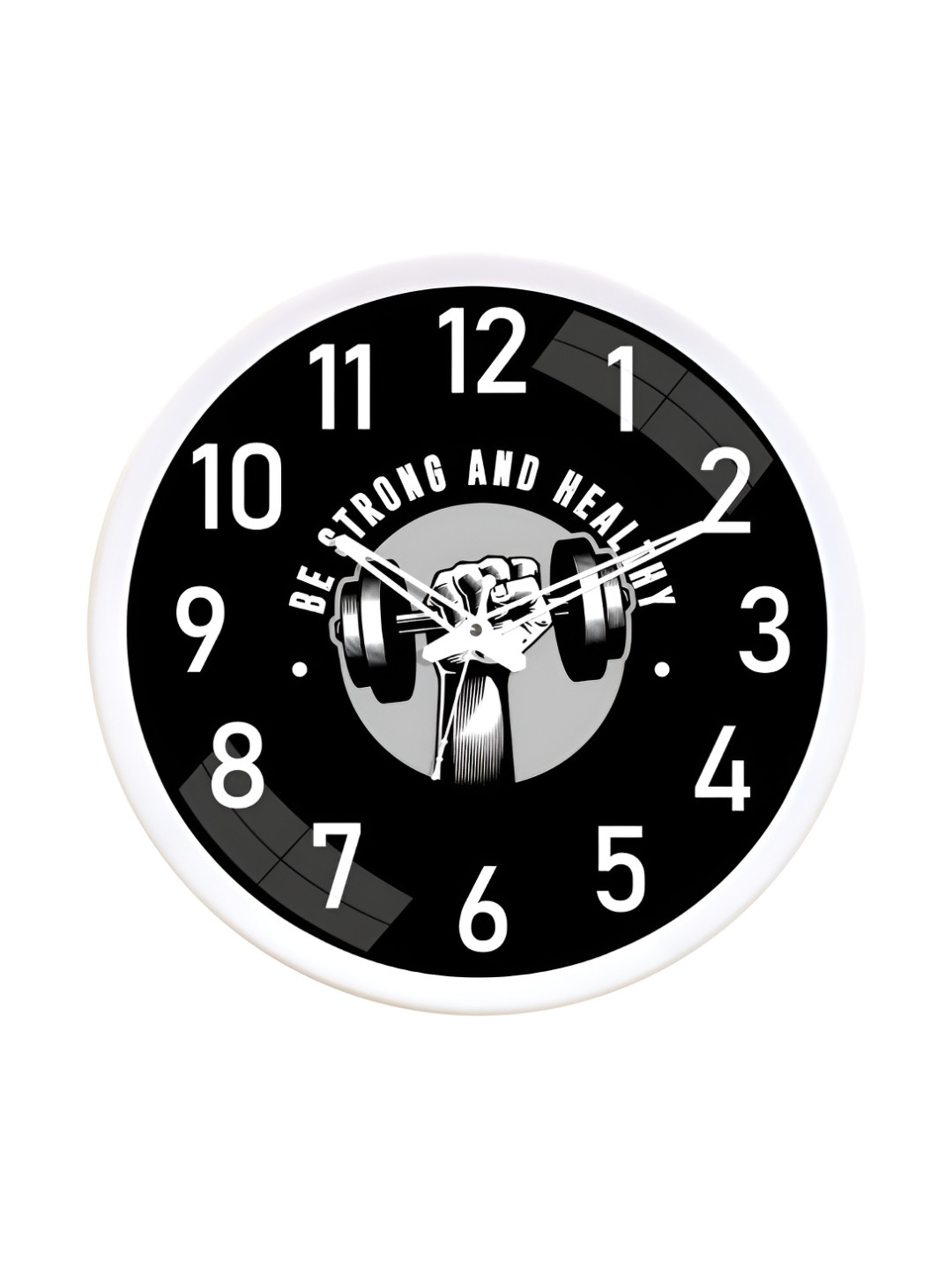 RANDOM Embossed Dial White Plastic Silent Clock Round Battery Analogue Wall Clock-30.4cm
