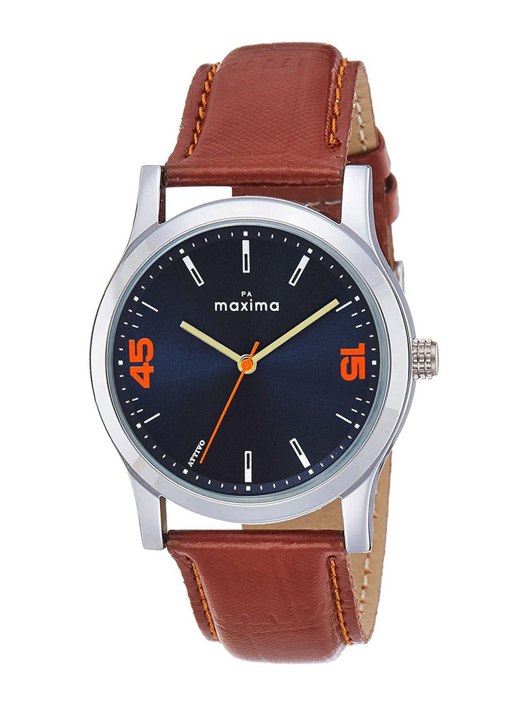 maxima Men Printed Dial & Leather Straps Analogue Watch O-68060LMGI