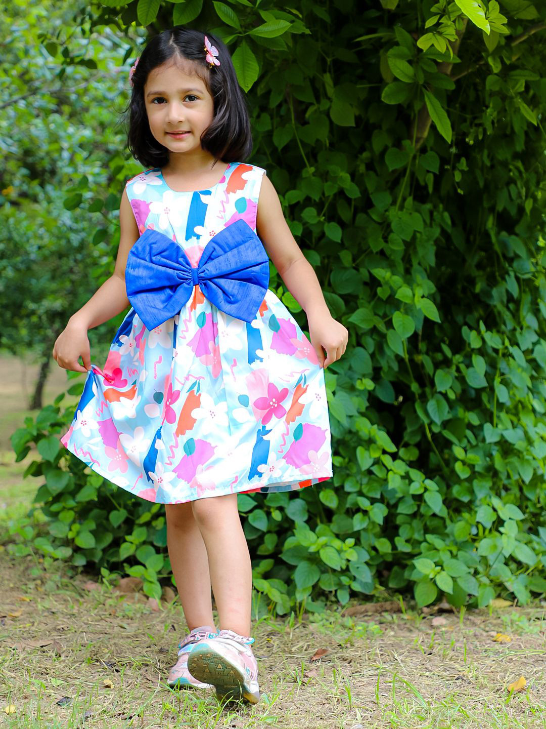 Stuffie Land Girls Floral Printed A-Line Dress