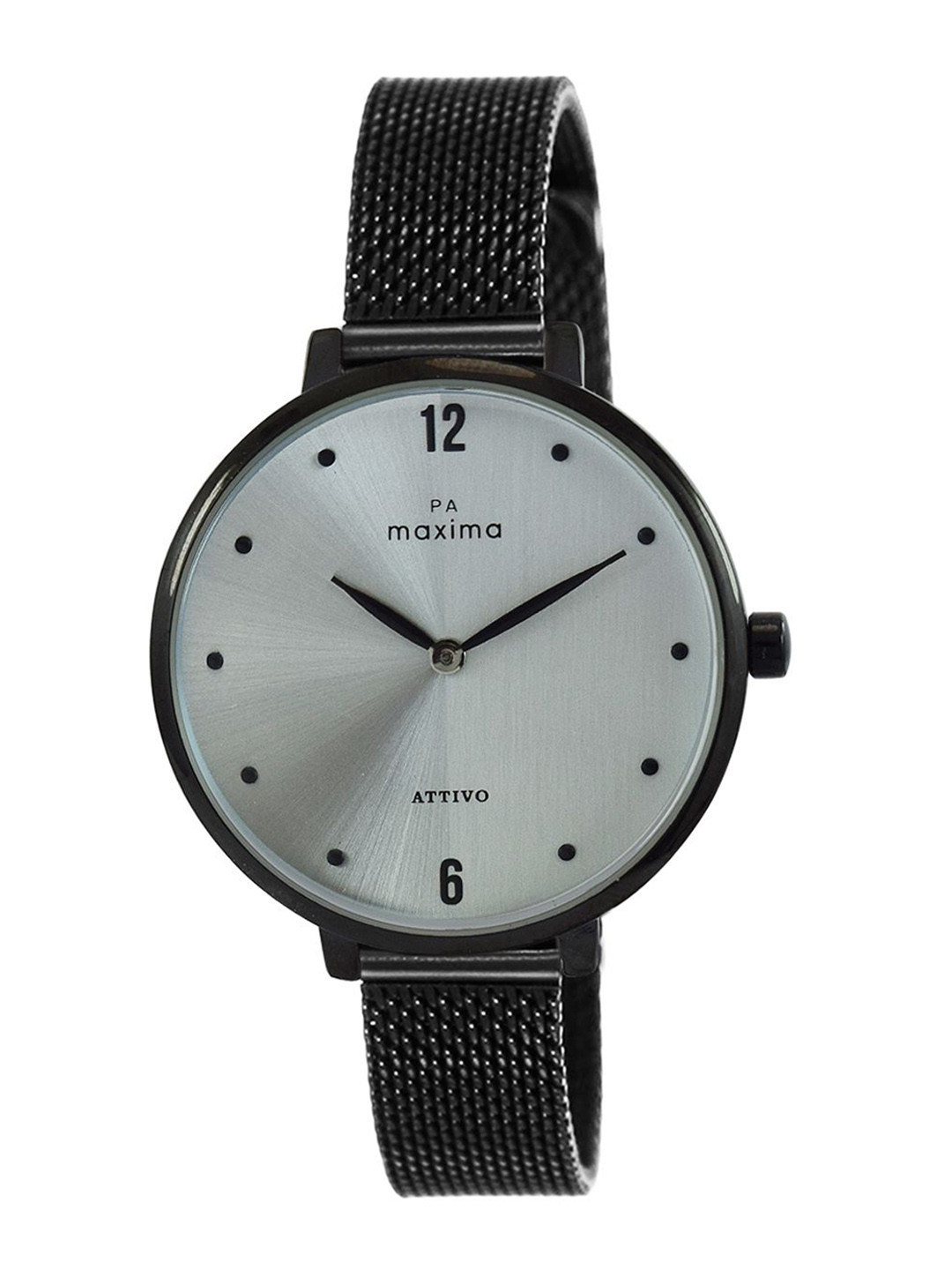 maxima Women Embellished Dial & Stainless Steel Straps Analogue Watch 63841CMLB