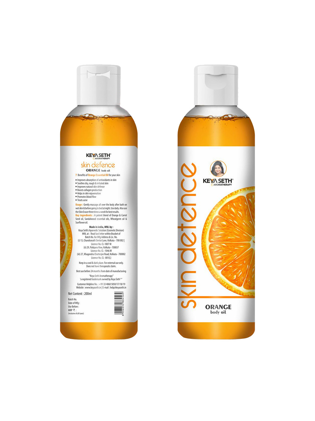 KEYA SETH AROMATHERAPY  Aromatherapy Skin Defence Orange Body Oil With Vitamin C-200ml