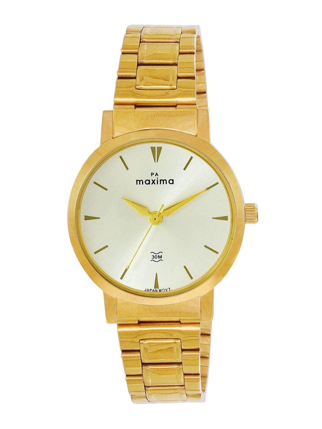 maxima Women Embellished Dial & Stainless Steel Straps Analogue Watch 69480CMLY