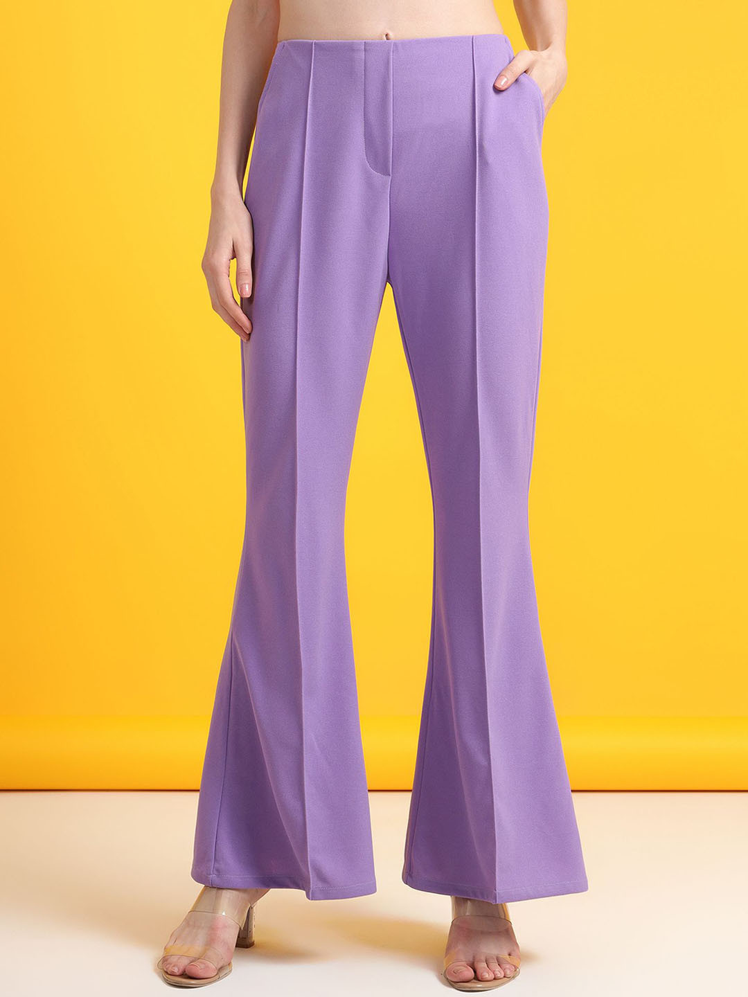 Golden Kite Women Smart High-Rise Wrinkle Free Pleated Trousers
