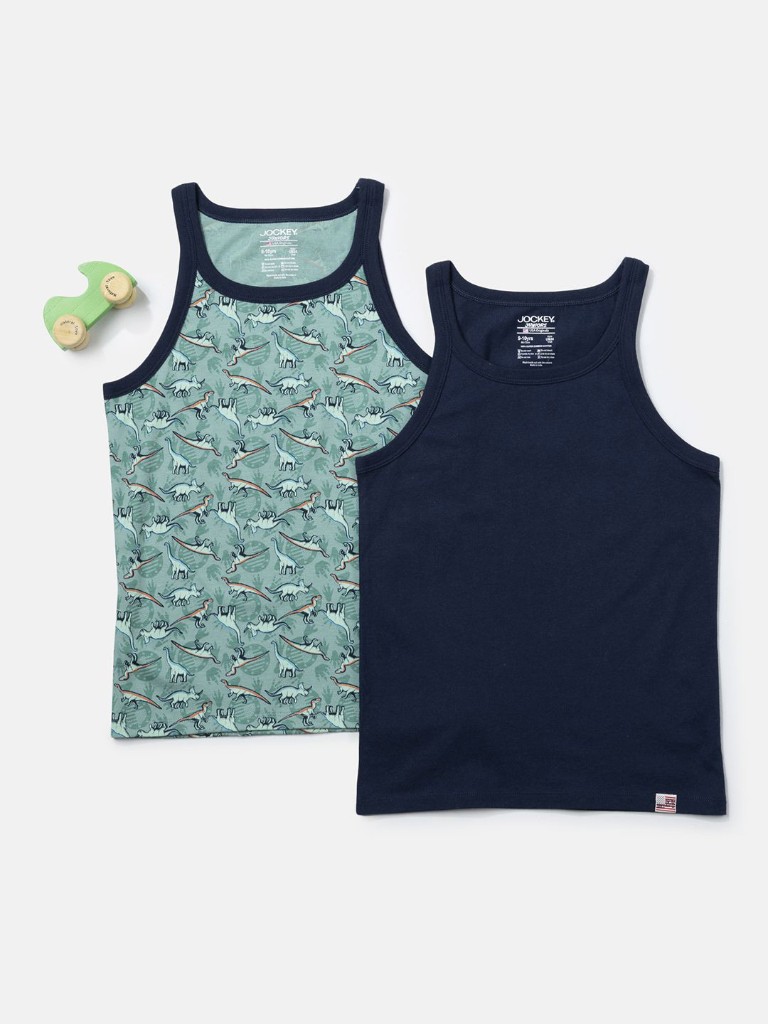 Jockey Boys Pack of 2 Super Combed Cotton Printed Round Neck Sleeveless Vest-ub24