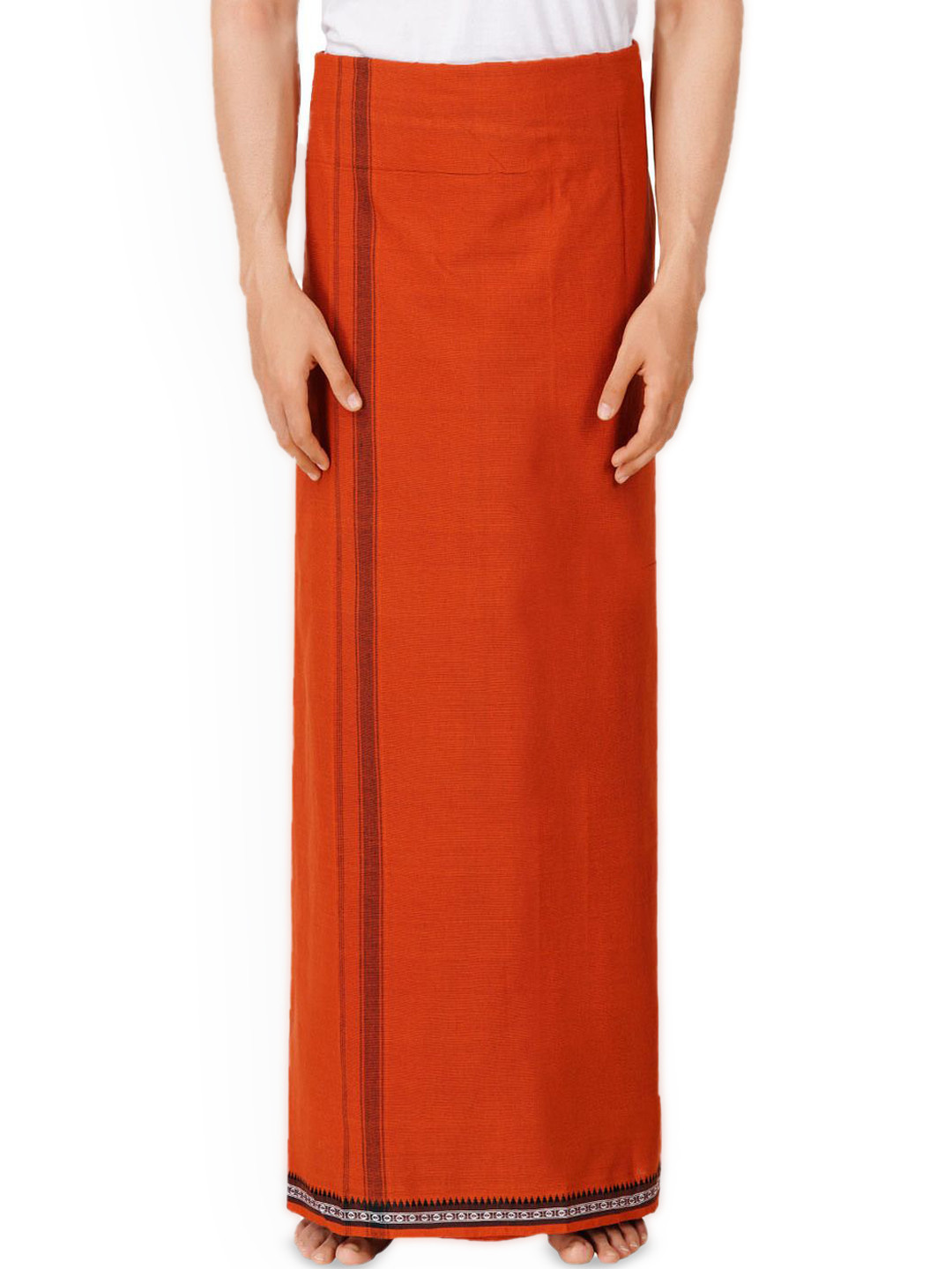 Ethazh Men Dhotis With Matching Dark Border