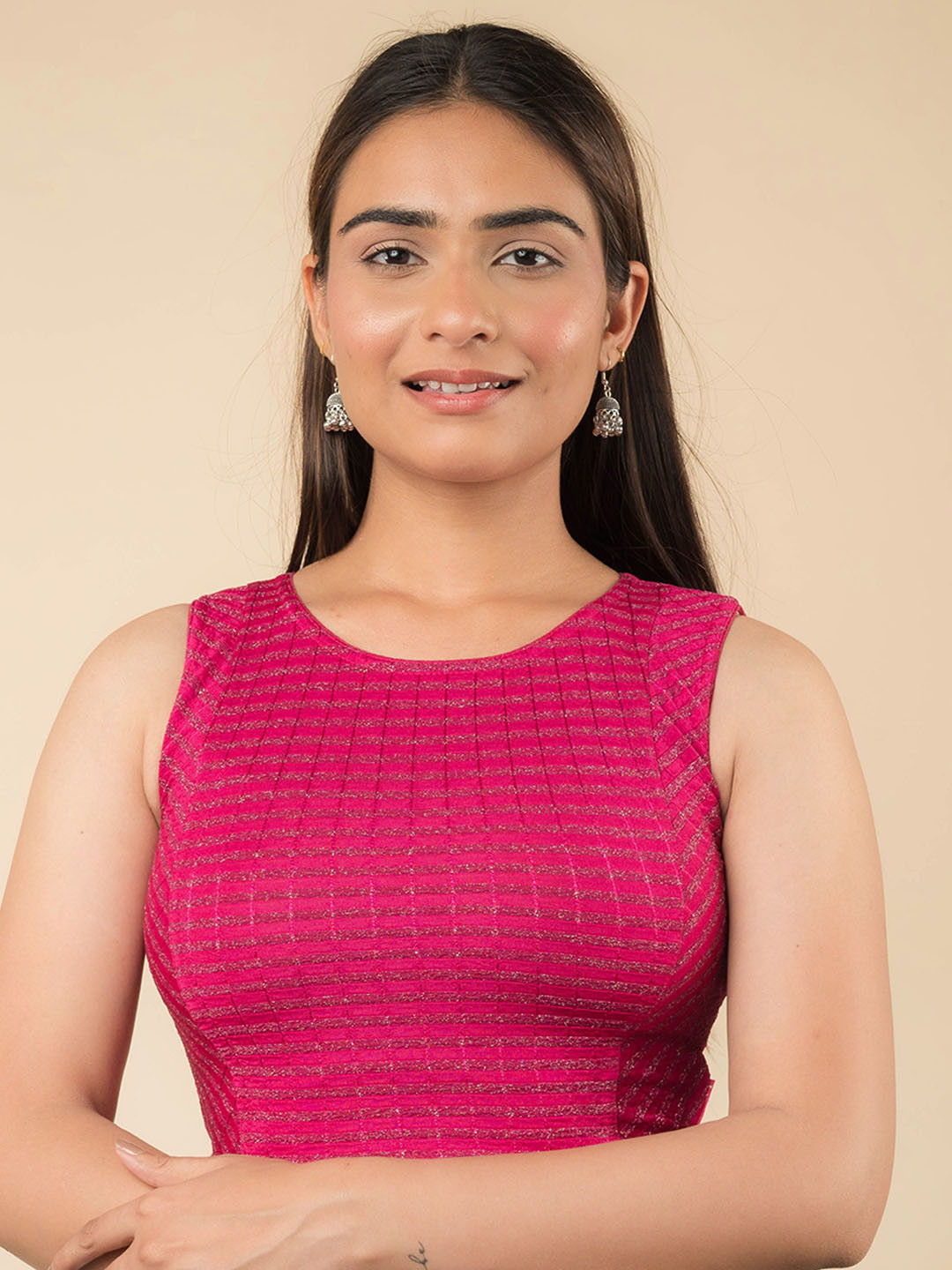 Bindigasm's Advi Striped Woven Design Saree Blouse