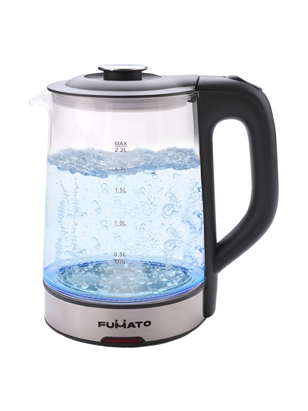 The Better Home Transparent & Black Glass Electric Kettle With LED 2.2L