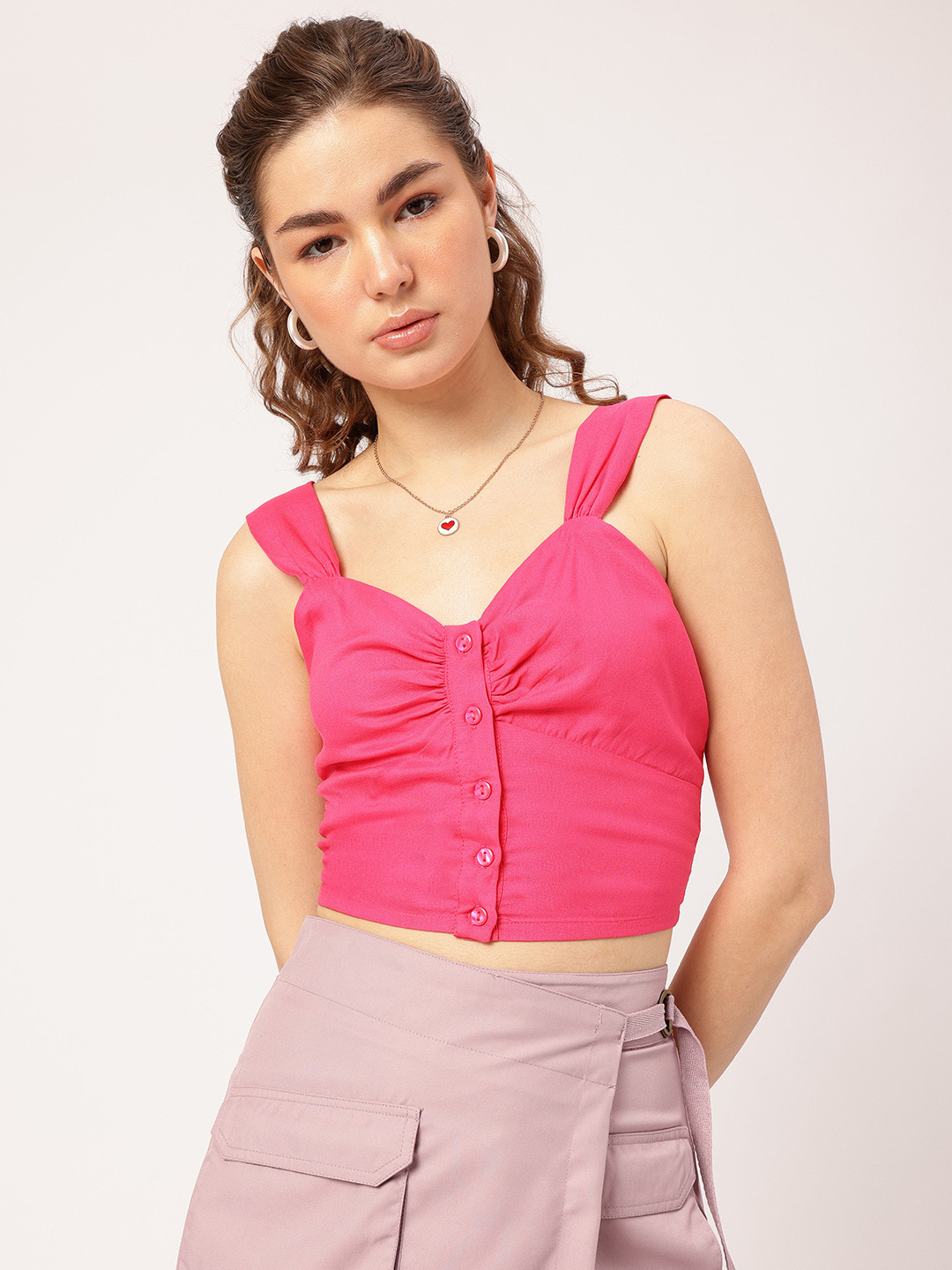 DressBerry Ruched Ready Strappy Crop Top