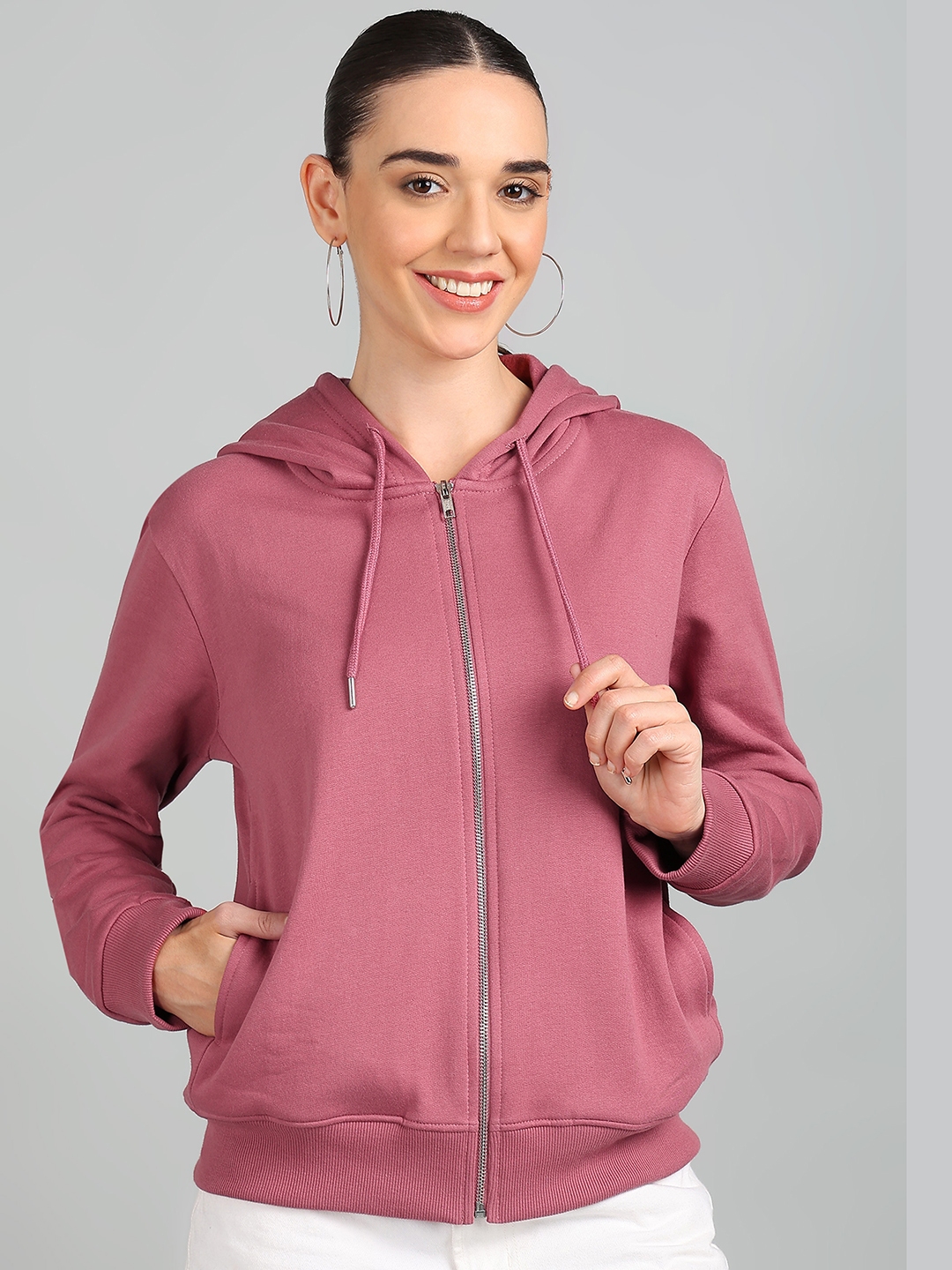 Buy Alan Jones Women Solid Hooded Front Open Cotton Sweatshirt Sweatshirts for Women 31051902 Myntra