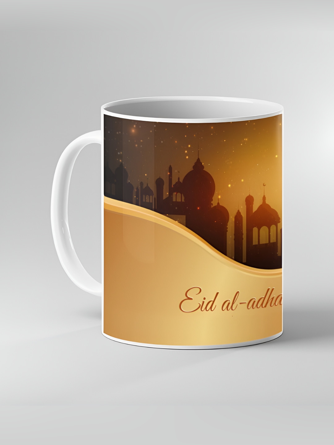 Keviv White and Brown Text or Slogans Printed Ceramic Glossy Mugs 325ml