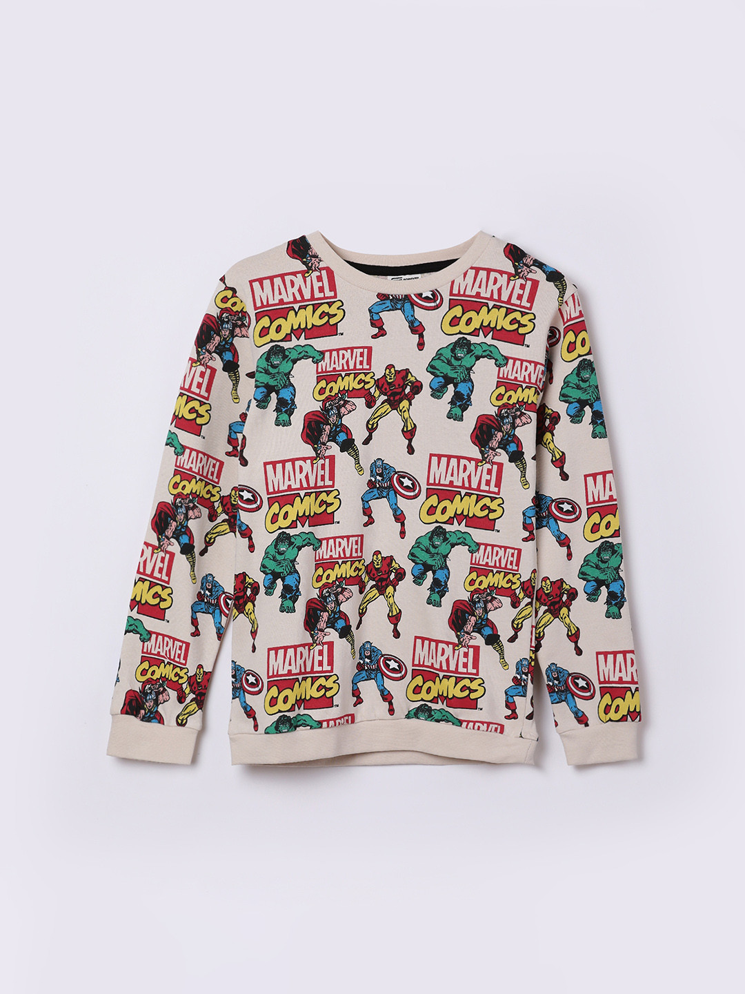 Fame Forever by Lifestyle Boys Beige Disney-Marvel Sweatshirt