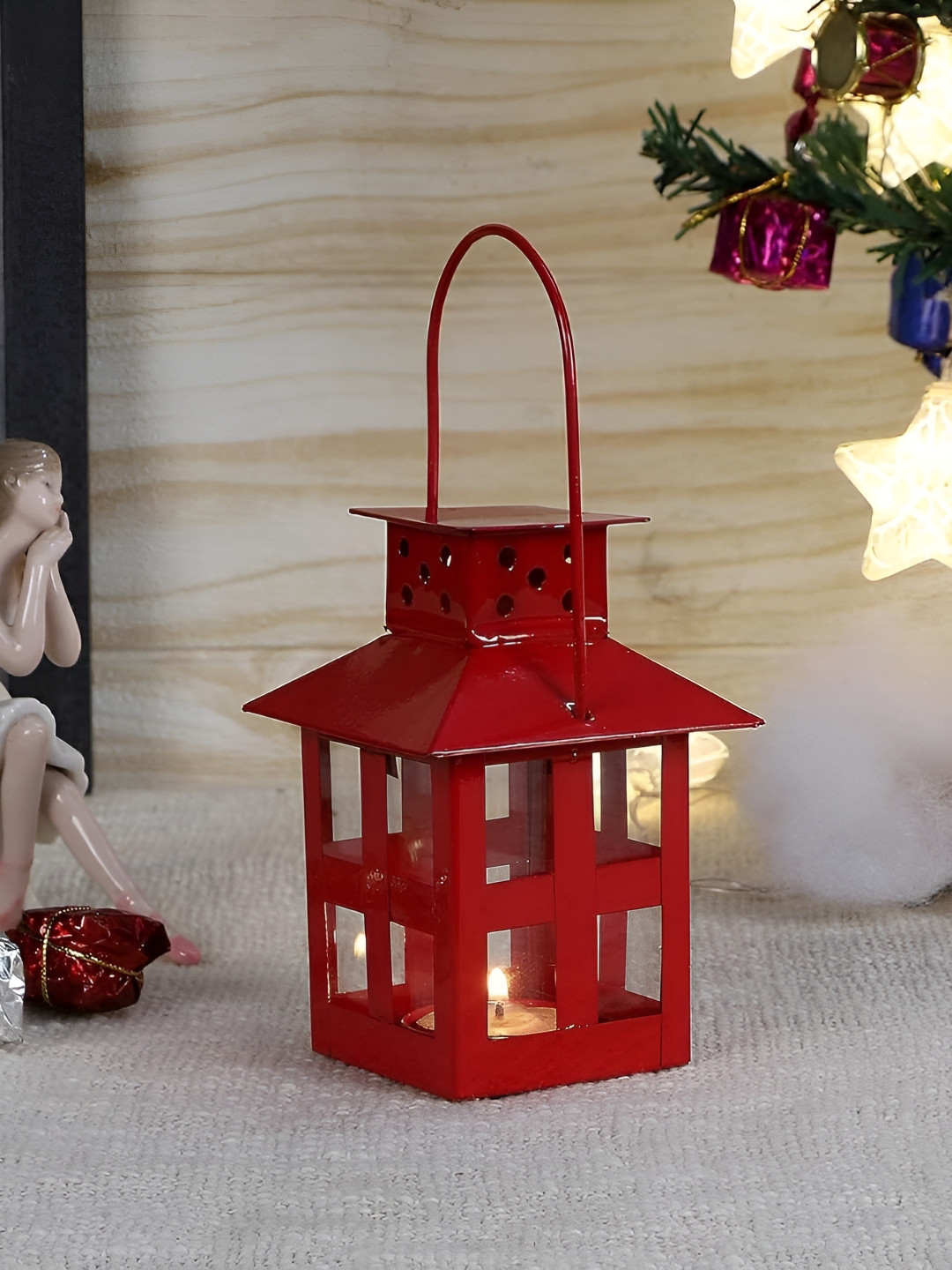 Extreme Karigari Red Hanging Lanterns Tealight Candle Holders