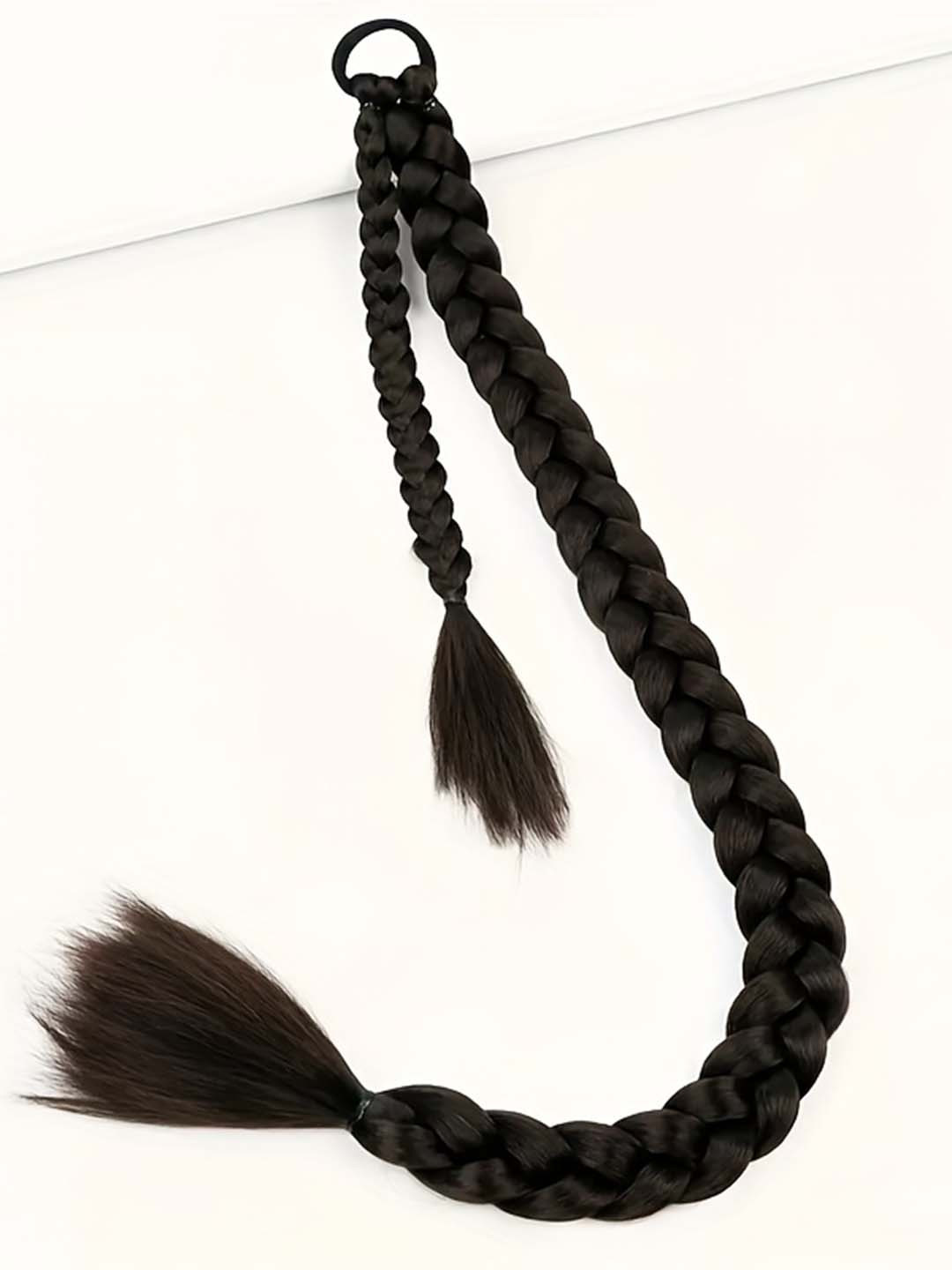 CHRONEX Wavy Braid Long Ponytail Extension-Natural Black