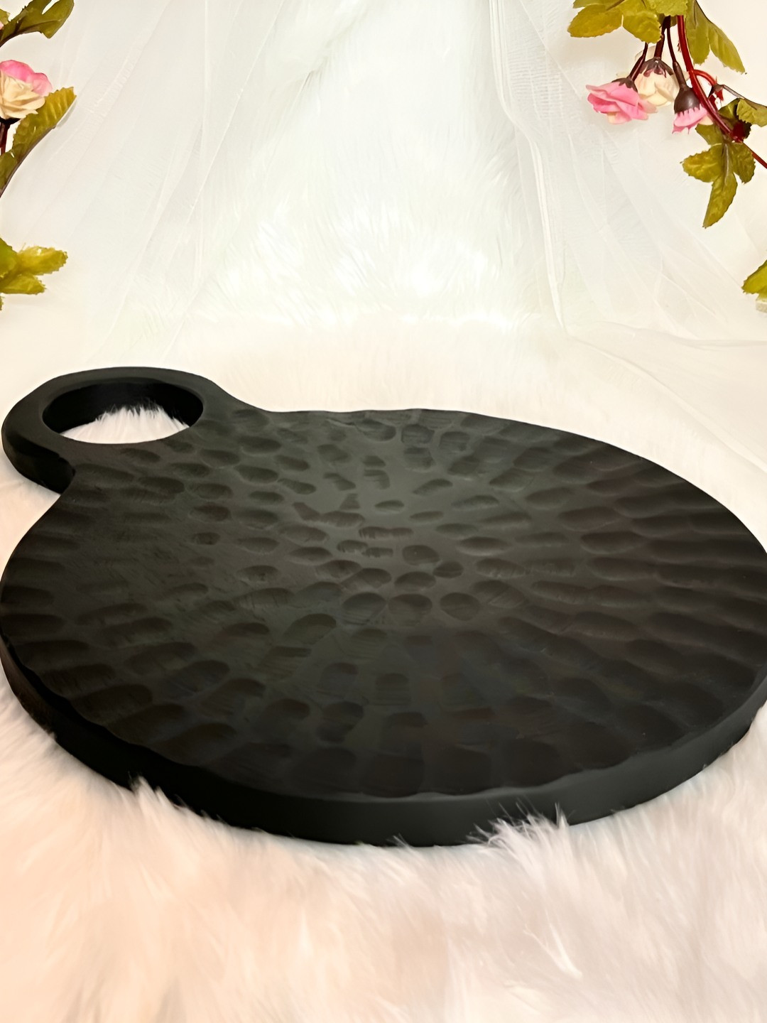 Timaya's Decor Black Wooden Food Platter