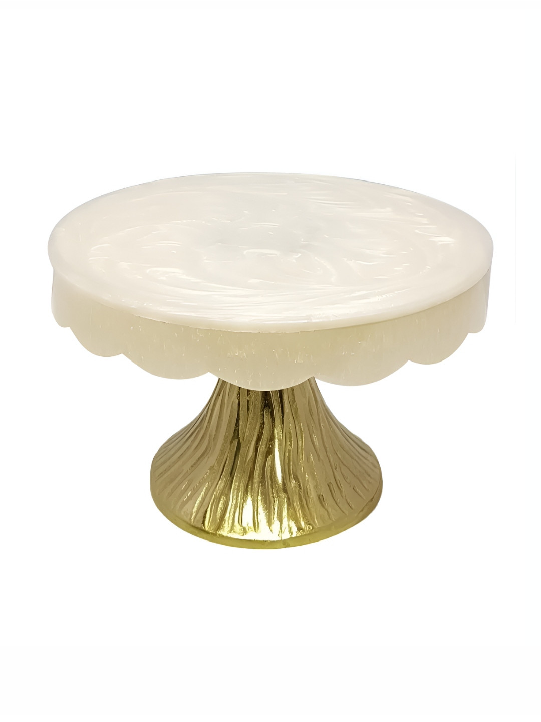 Extreme Karigari Off White and GoldToned Metal Cake Stand